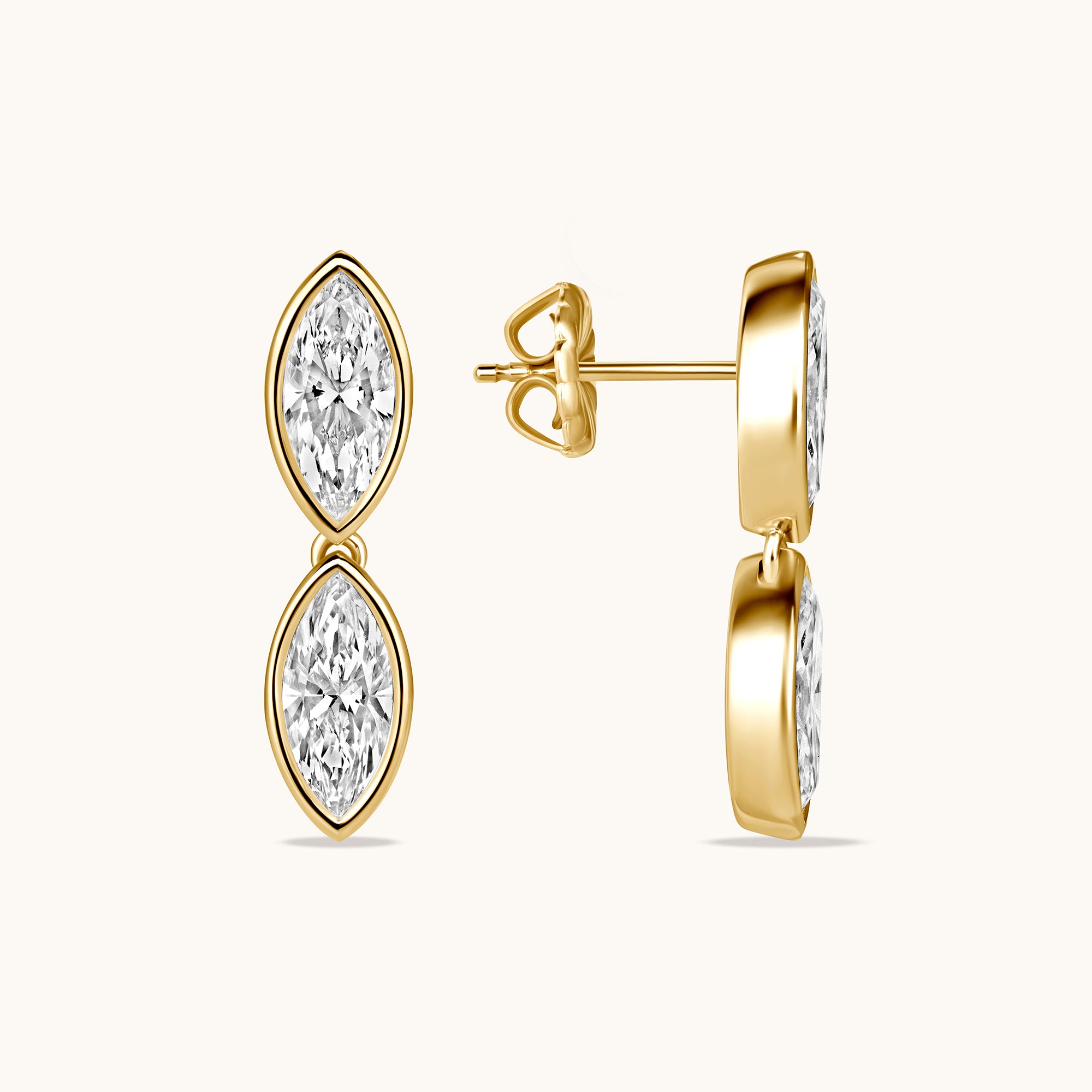 Double Marquise Lab Diamond Drop Earrings - Happy Jewelers Fine Jewelry Lifetime Warranty