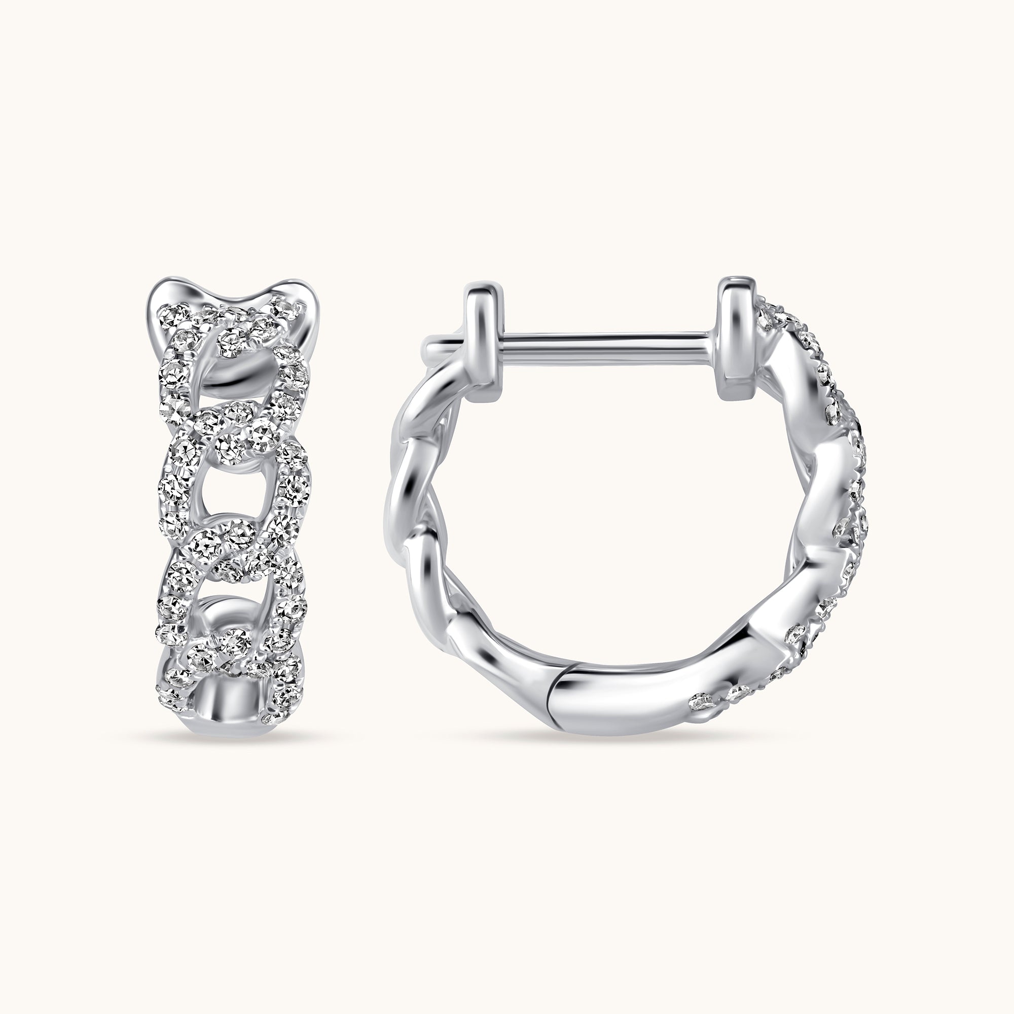 The Gianni Diamond Chain Huggie Earrings - Happy Jewelers Fine Jewelry Lifetime Warranty