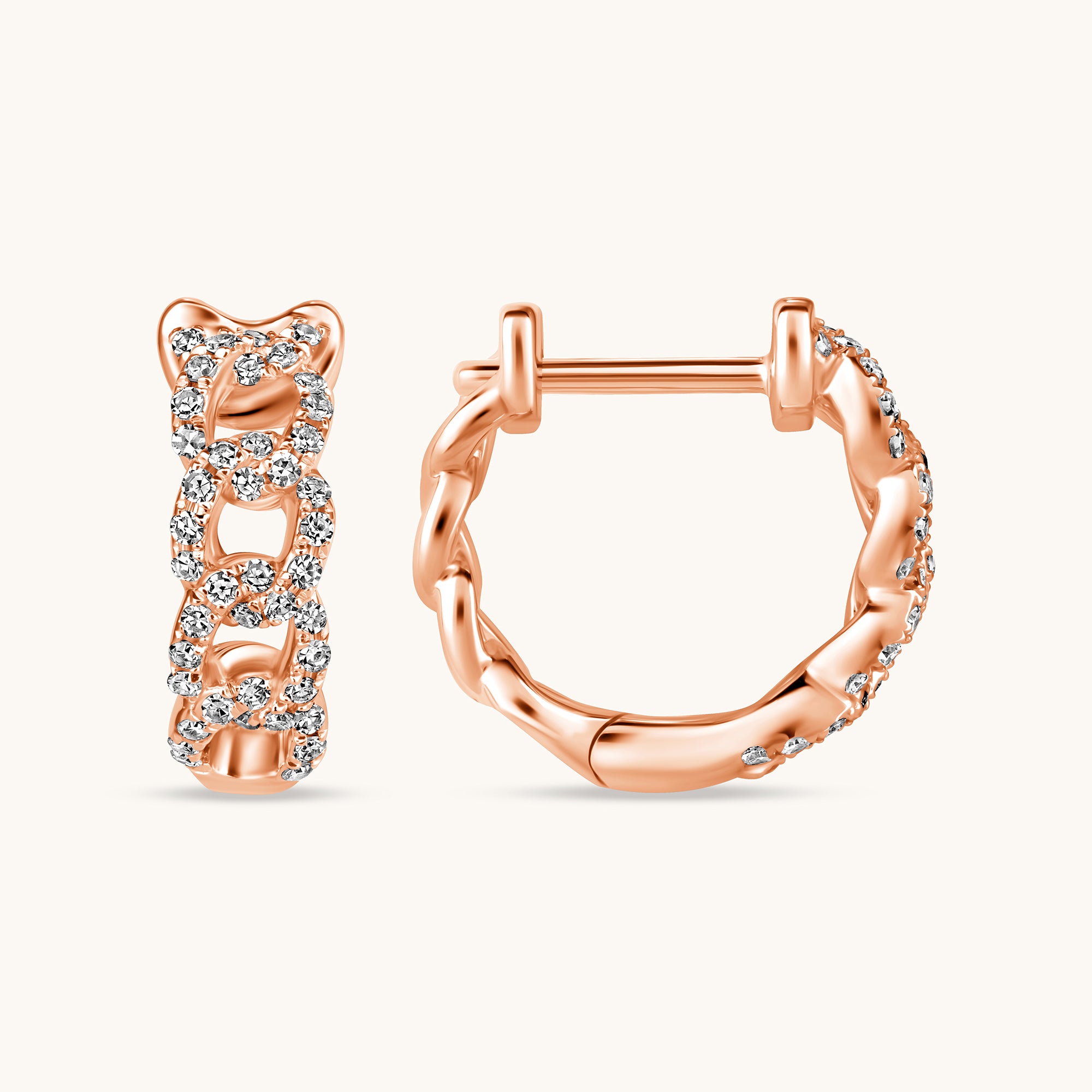 The Gianni Diamond Chain Huggie Earrings - Happy Jewelers Fine Jewelry Lifetime Warranty