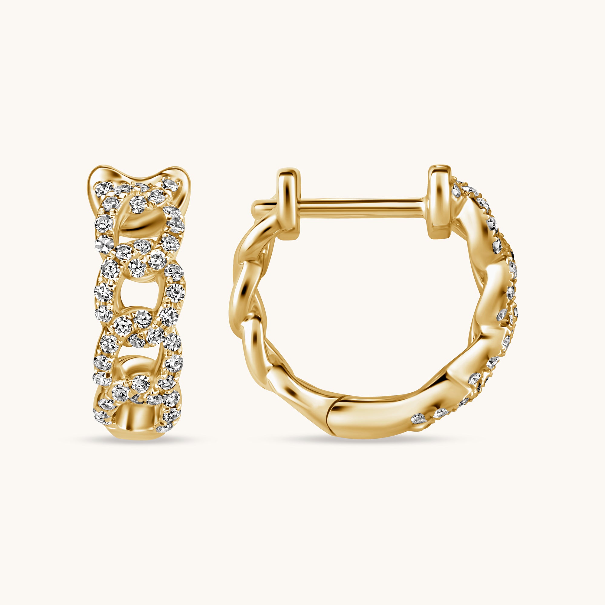 The Gianni Diamond Chain Huggie Earrings - Happy Jewelers Fine Jewelry Lifetime Warranty