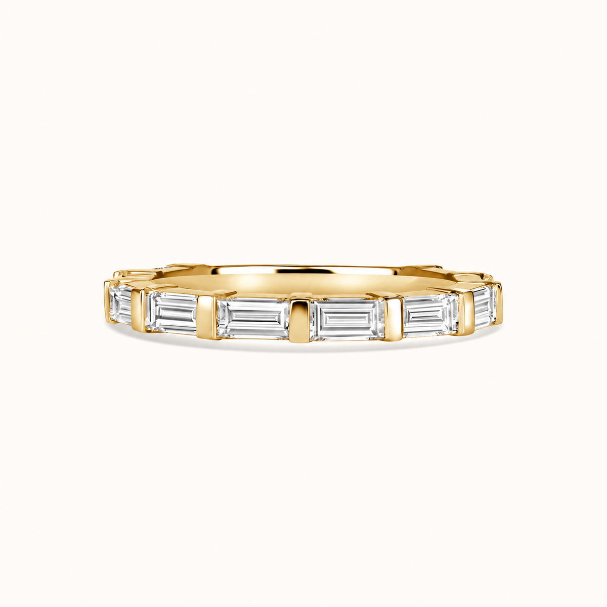 East-West Bar-Set Baguette Band