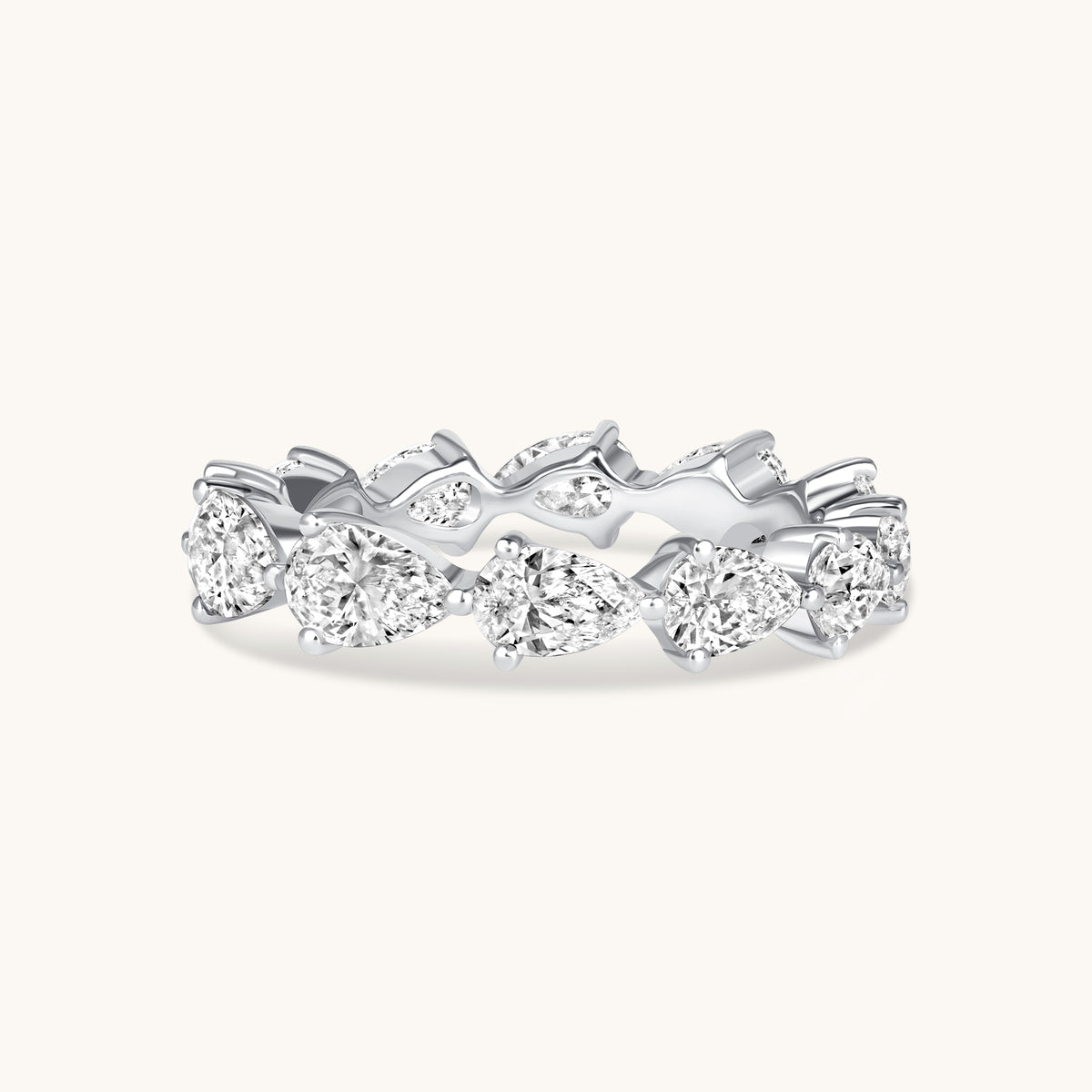 East-West Diamond Pear Shape Eternity Band