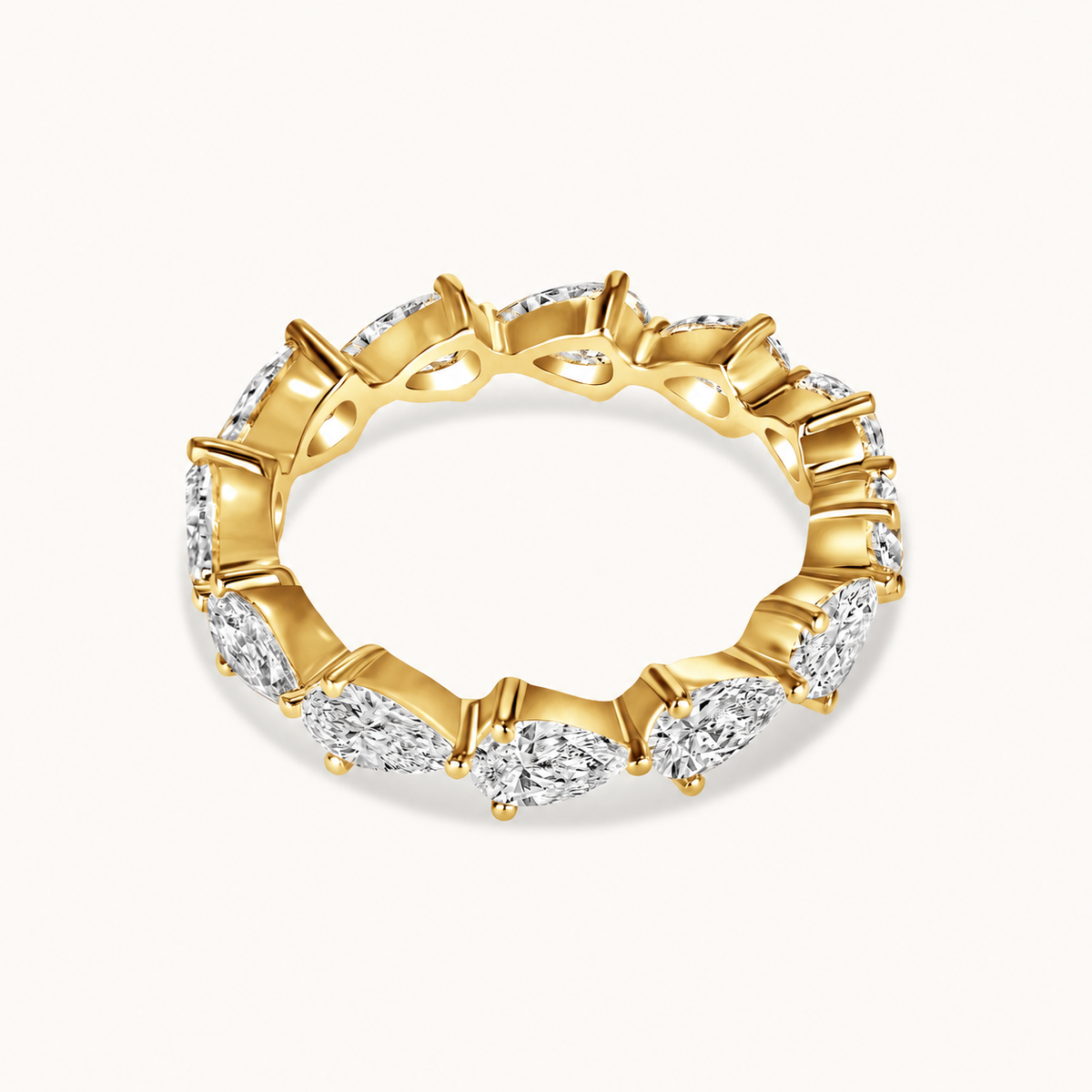 East-West Diamond Pear Shape Eternity Band