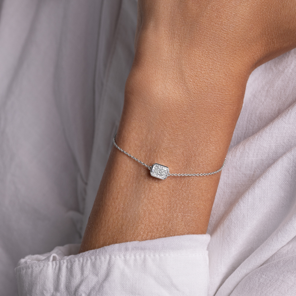 East-West Lab Diamond Bezel Bracelet - Happy Jewelers Fine Jewelry Lifetime Warranty