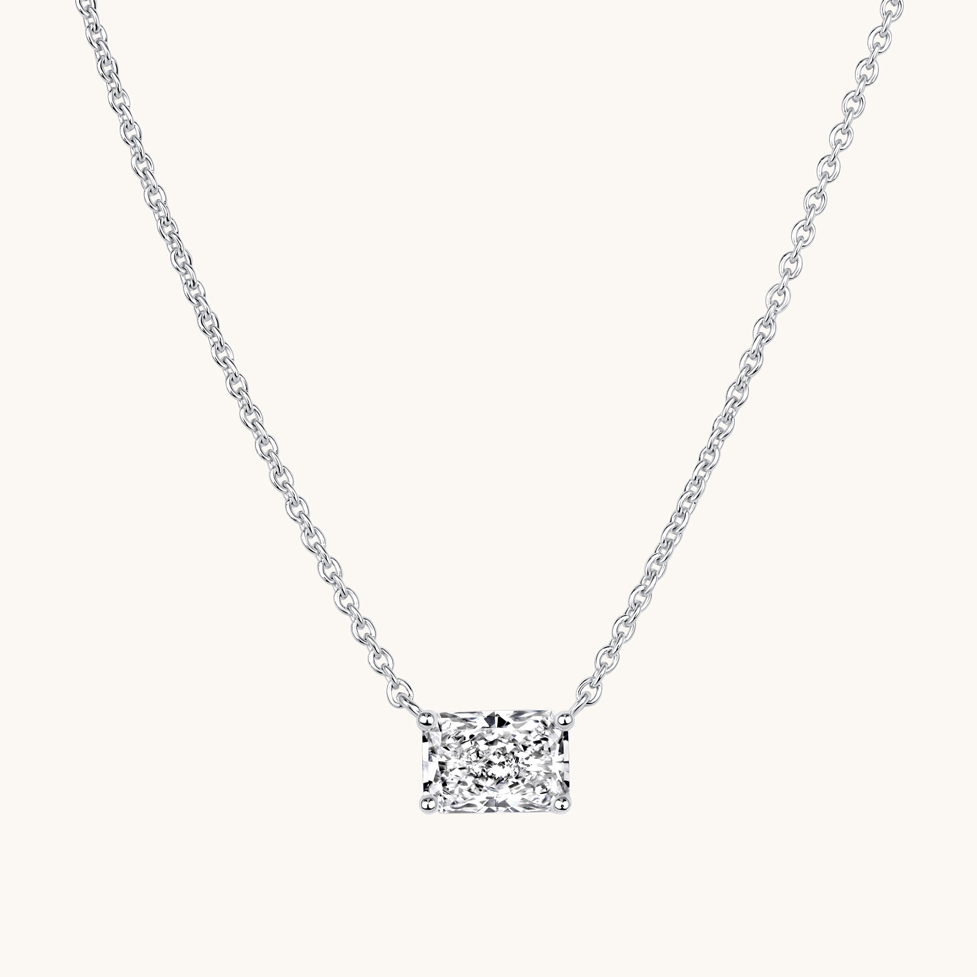 East-West Radiant Lab Diamond Solitaire Pendant - Happy Jewelers Fine Jewelry Lifetime Warranty