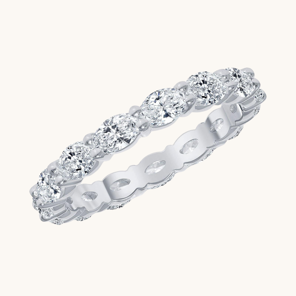 East West Oval Diamond Band - Happy Jewelers Fine Jewelry Lifetime Warranty