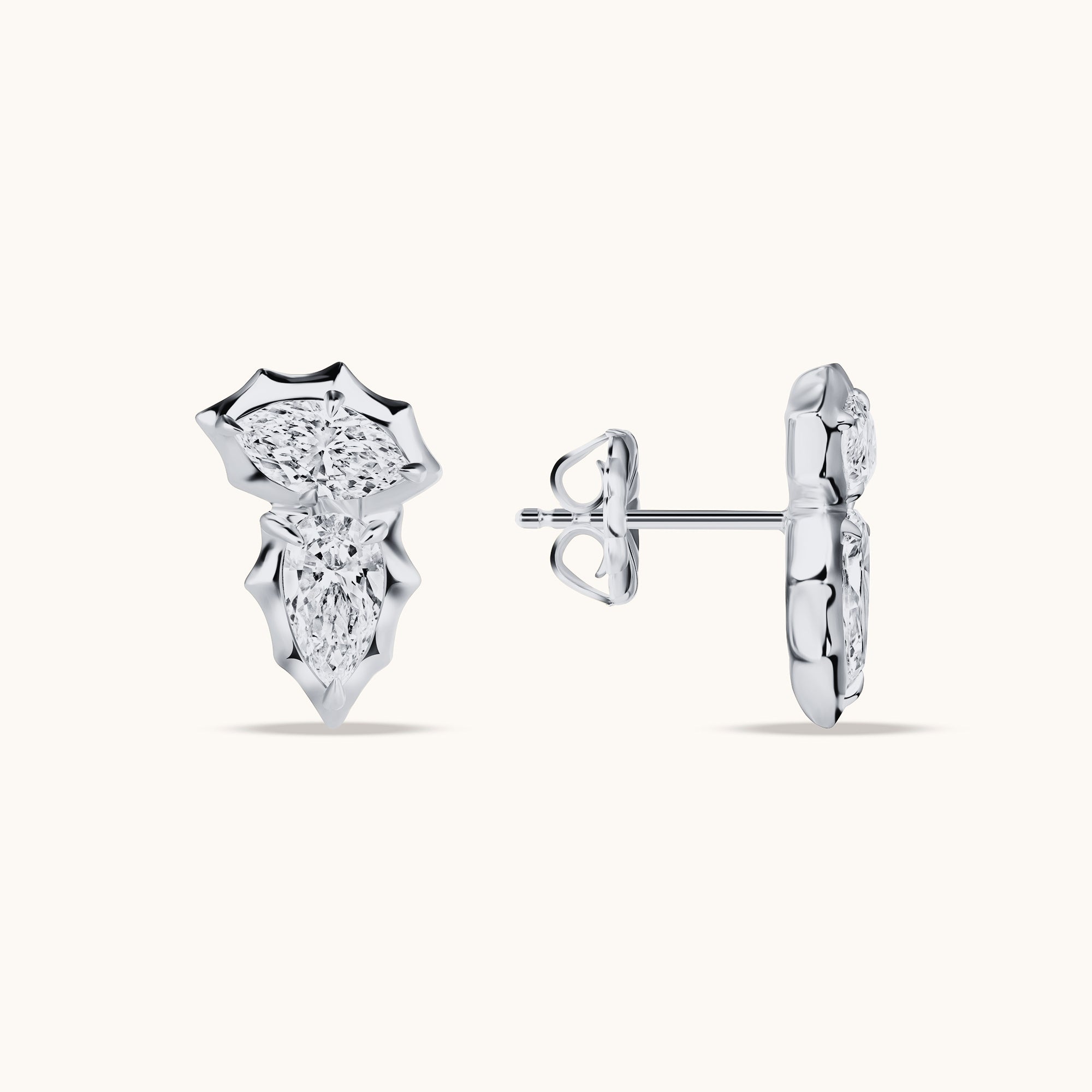 Edgy Bezel Diamond Earrings