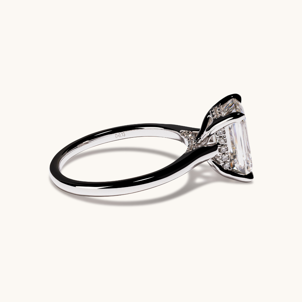 2.80 Emerald Lab Diamond Engagement Ring with Hidden Halo - Happy Jewelers Fine Jewelry Lifetime Warranty