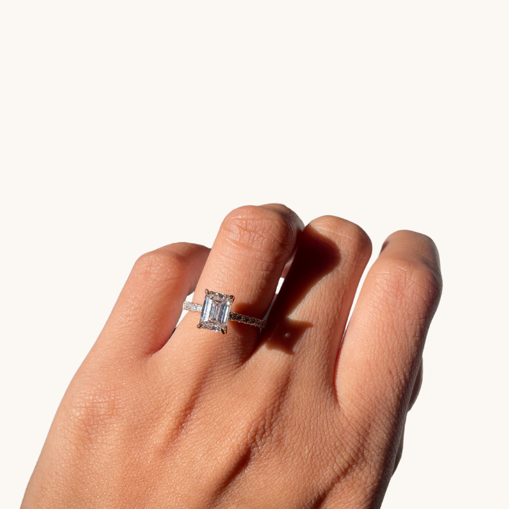 1.70 Emerald Lab Diamond Engagement Ring - Happy Jewelers Fine Jewelry Lifetime Warranty