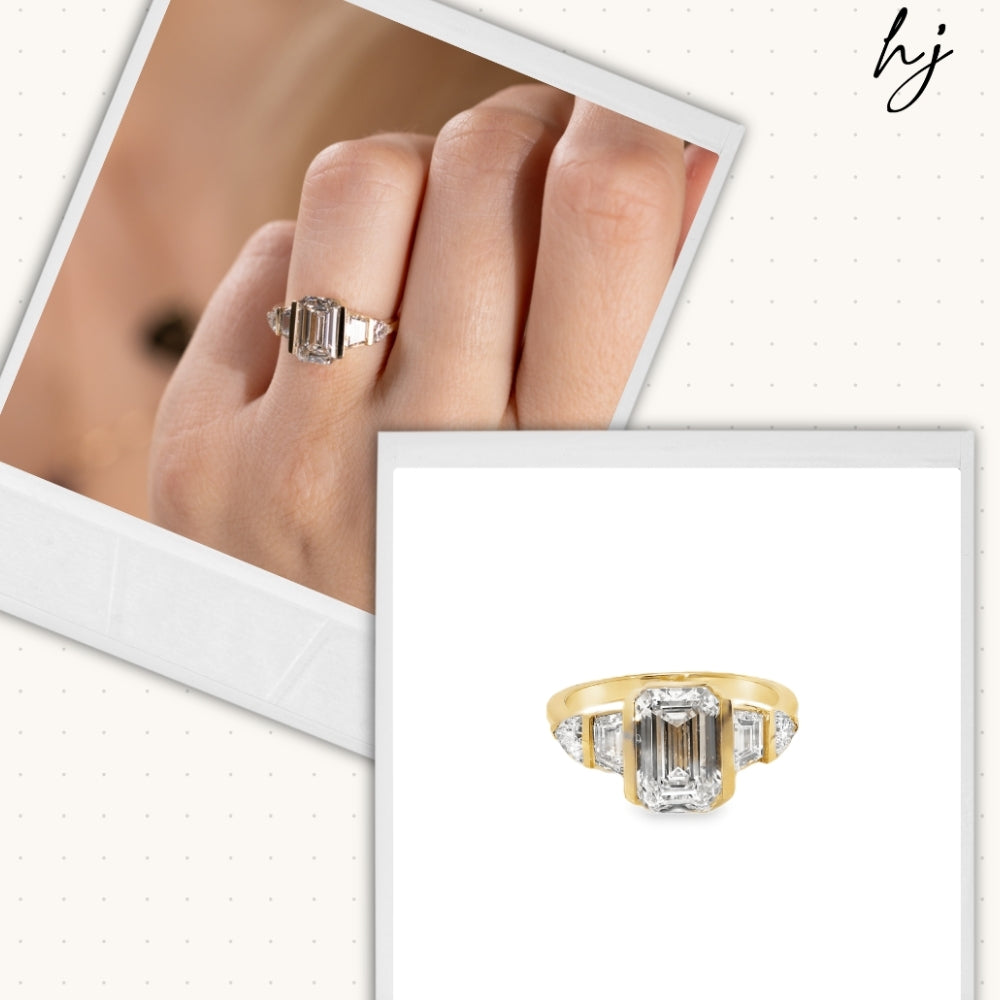 2.58 Emerald Lab Diamond 5-Stone Engagement Ring - Happy Jewelers Fine Jewelry Lifetime Warranty