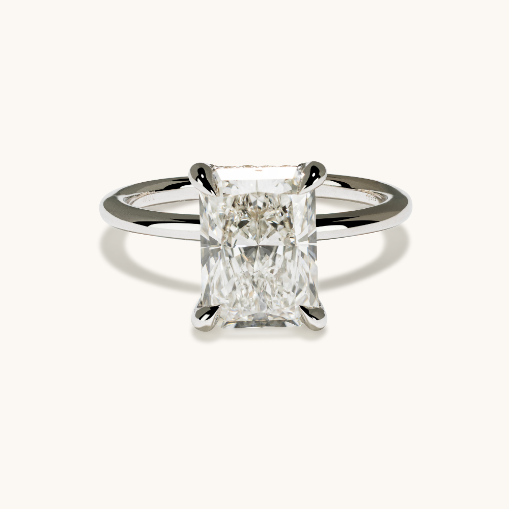 2.76 Radiant Lab Diamond Engagement Ring with Hidden Halo - Happy Jewelers Fine Jewelry Lifetime Warranty