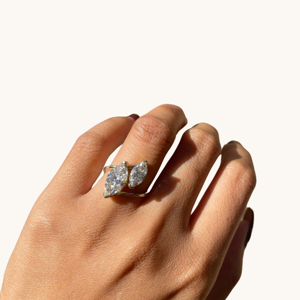 Marquise Toi et Moi Lab Diamond Engagement Ring - Happy Jewelers Fine Jewelry Lifetime Warranty