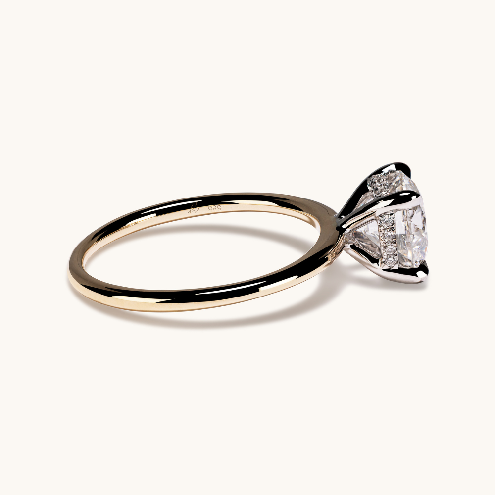 1.56 Round Lab Diamond Engagement Ring with Hidden Halo - Happy Jewelers Fine Jewelry Lifetime Warranty