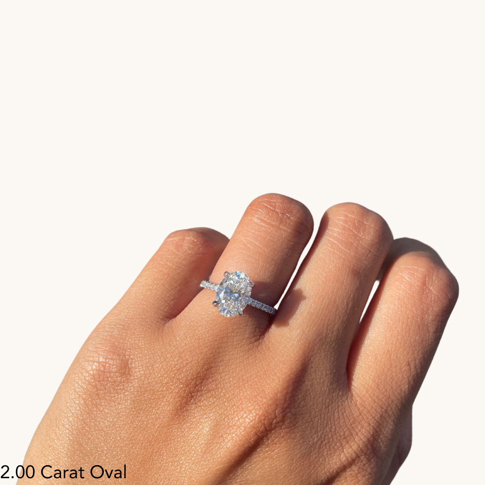 Oval Lab Diamond Engagement Ring with Signature Setting - Happy Jewelers Fine Jewelry Lifetime Warranty