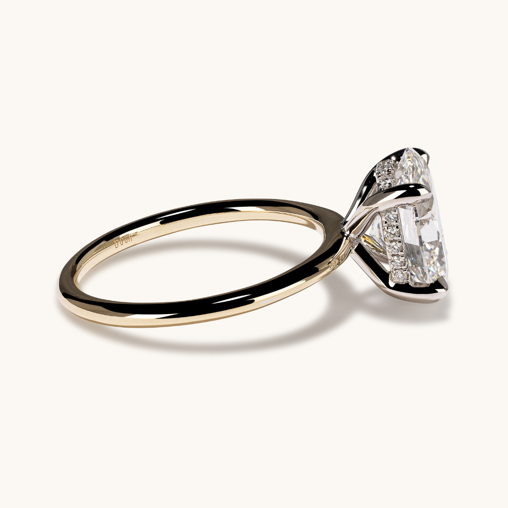 2.55 Oval Lab Diamond Engagement Ring with Hidden Halo - Happy Jewelers Fine Jewelry Lifetime Warranty