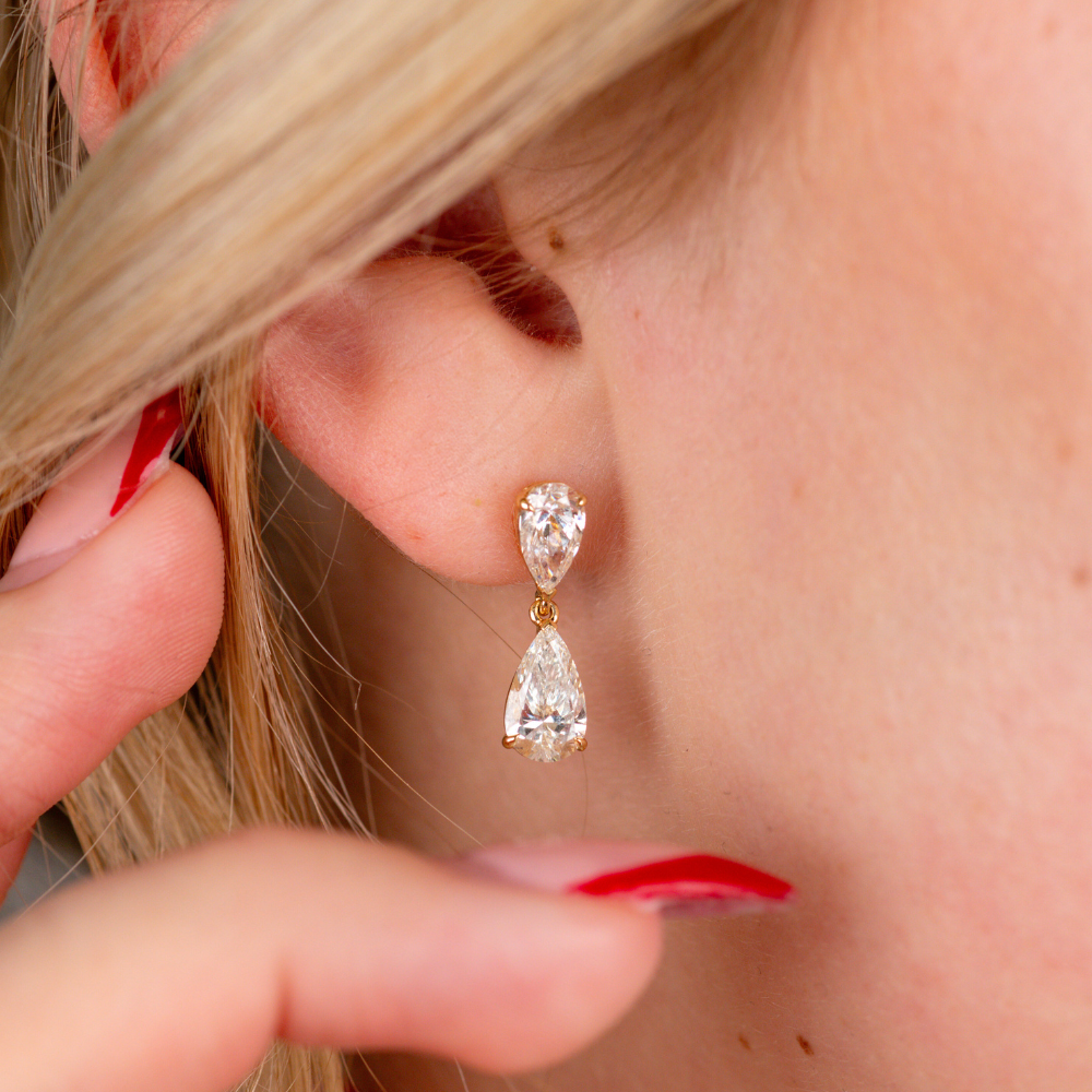 Pear Lab Diamond Tear Drop Earrings - Happy Jewelers Fine Jewelry Lifetime Warranty