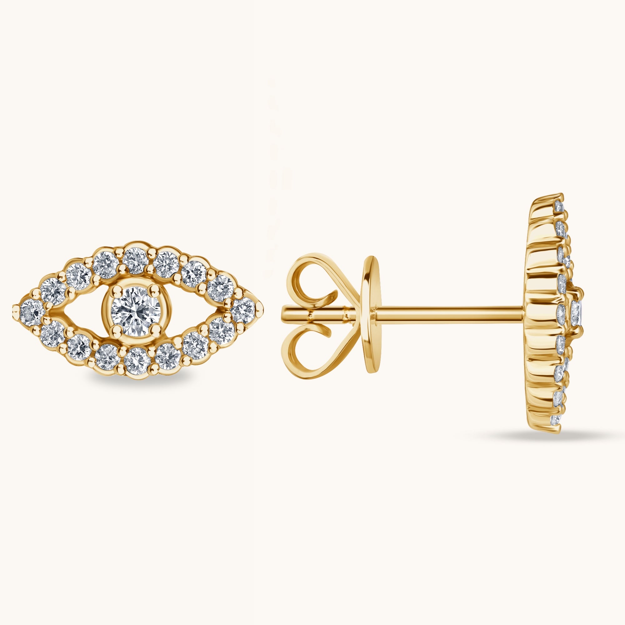 Diamond Evil Eye Stud Earrings