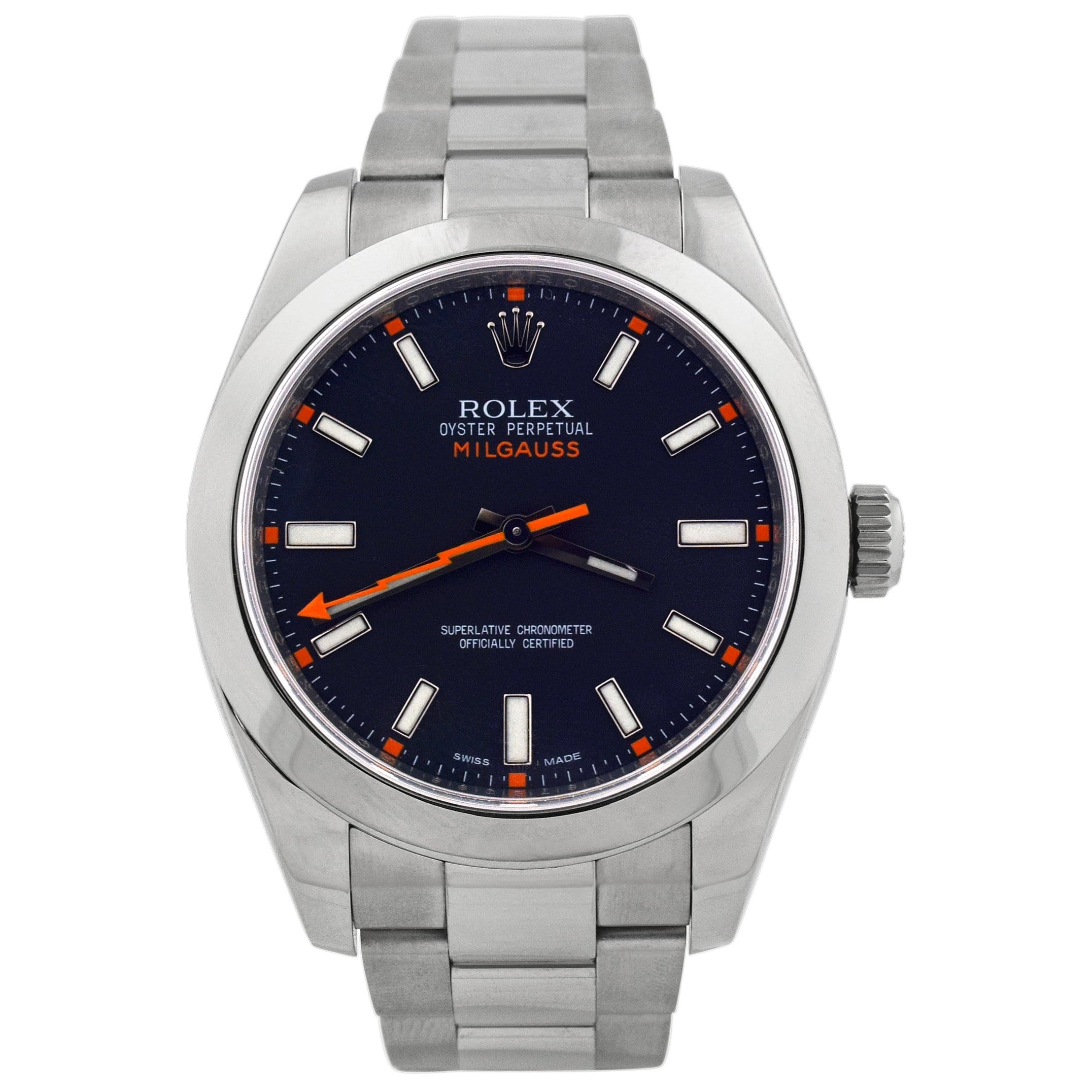 Rolex Milgauss 40mm Black Dial Watch Ref# 116400 - Happy Jewelers Fine Jewelry Lifetime Warranty