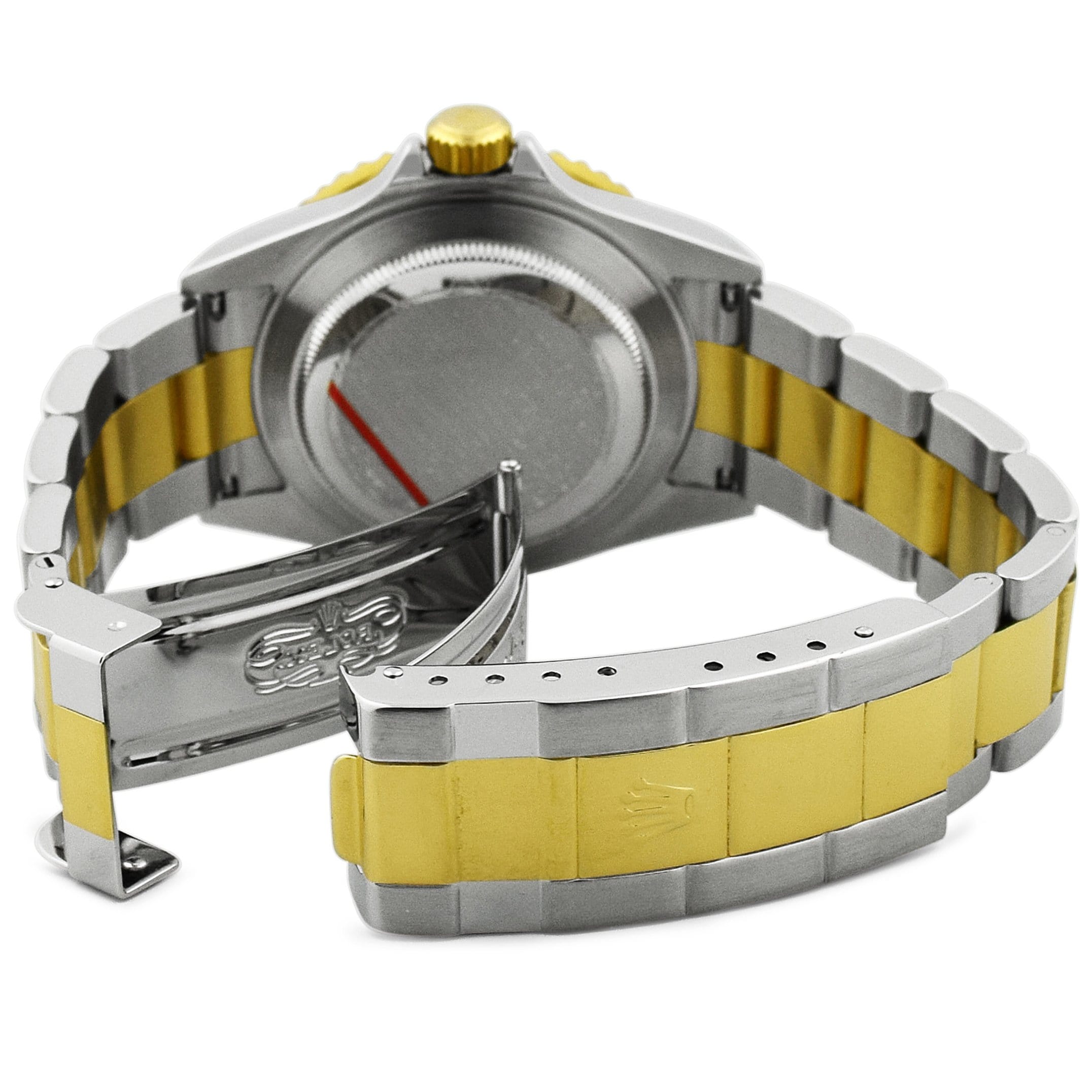 Rolex Submariner Two-Tone Stainless Steel & Yellow Gold 40mm Blue Dot Dial Watch Reference #: 16613 - Happy Jewelers Fine Jewelry Lifetime Warranty