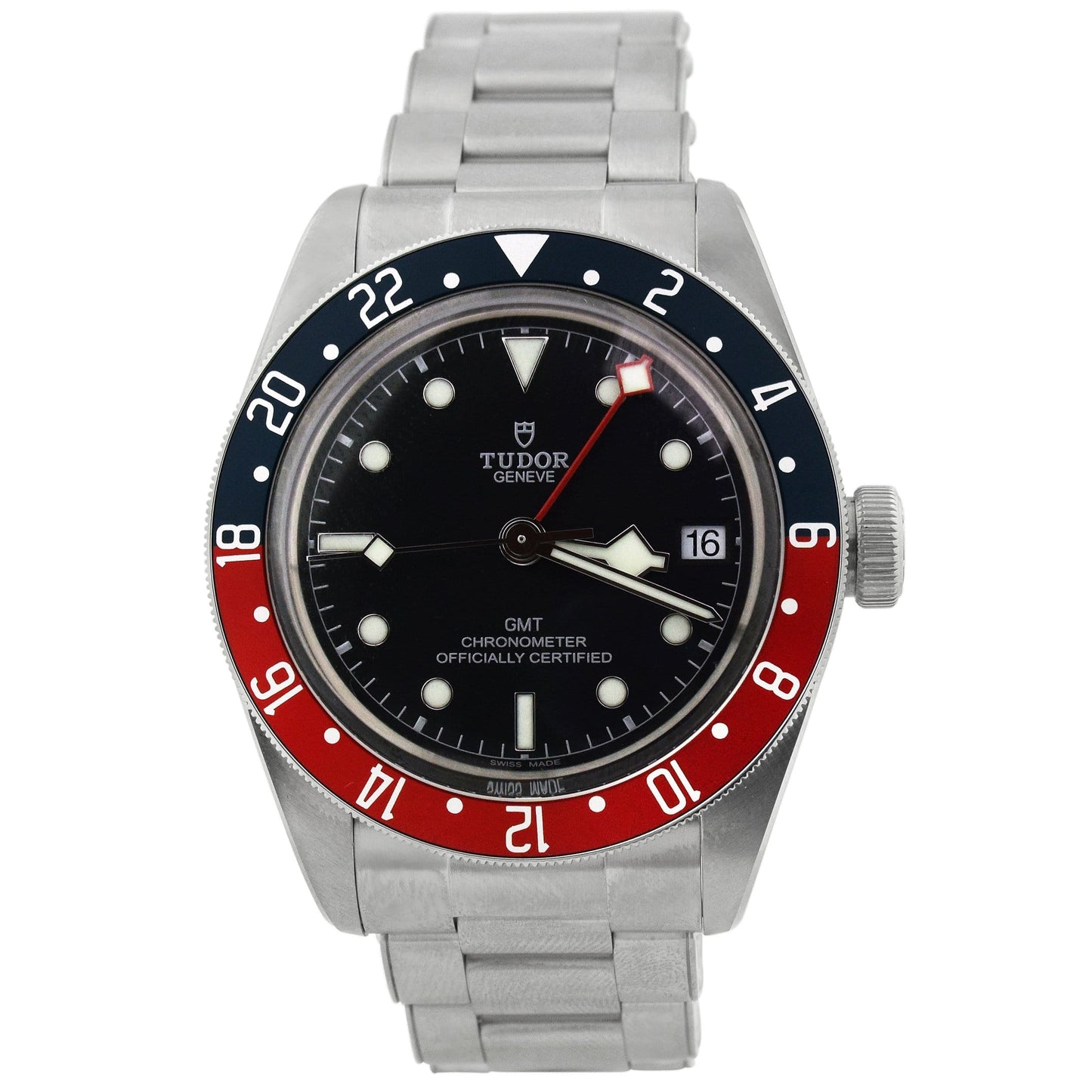 Tudor Black Bay GMT Stainless Steel 41mm Black Dot Dial Watch Reference #: 79830RB - Happy Jewelers Fine Jewelry Lifetime Warranty