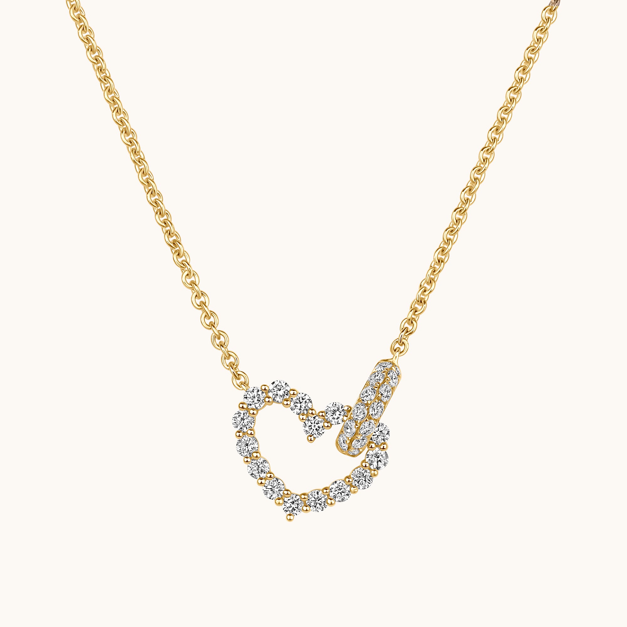 Yellow Gold Forever Connected Heart Diamond Necklace