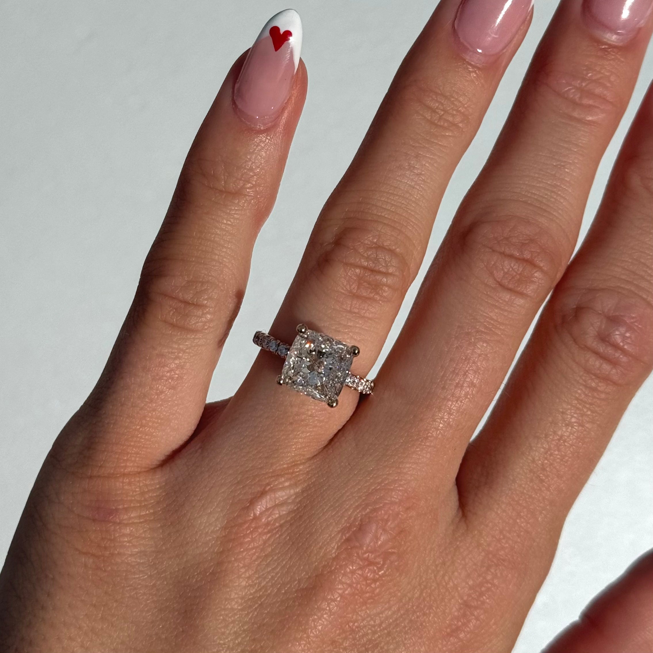 5.02 Carat Lab Cushion Engagement Ring with Hidden Halo | Engagement Ring Wednesday - Happy Jewelers Fine Jewelry Lifetime Warranty