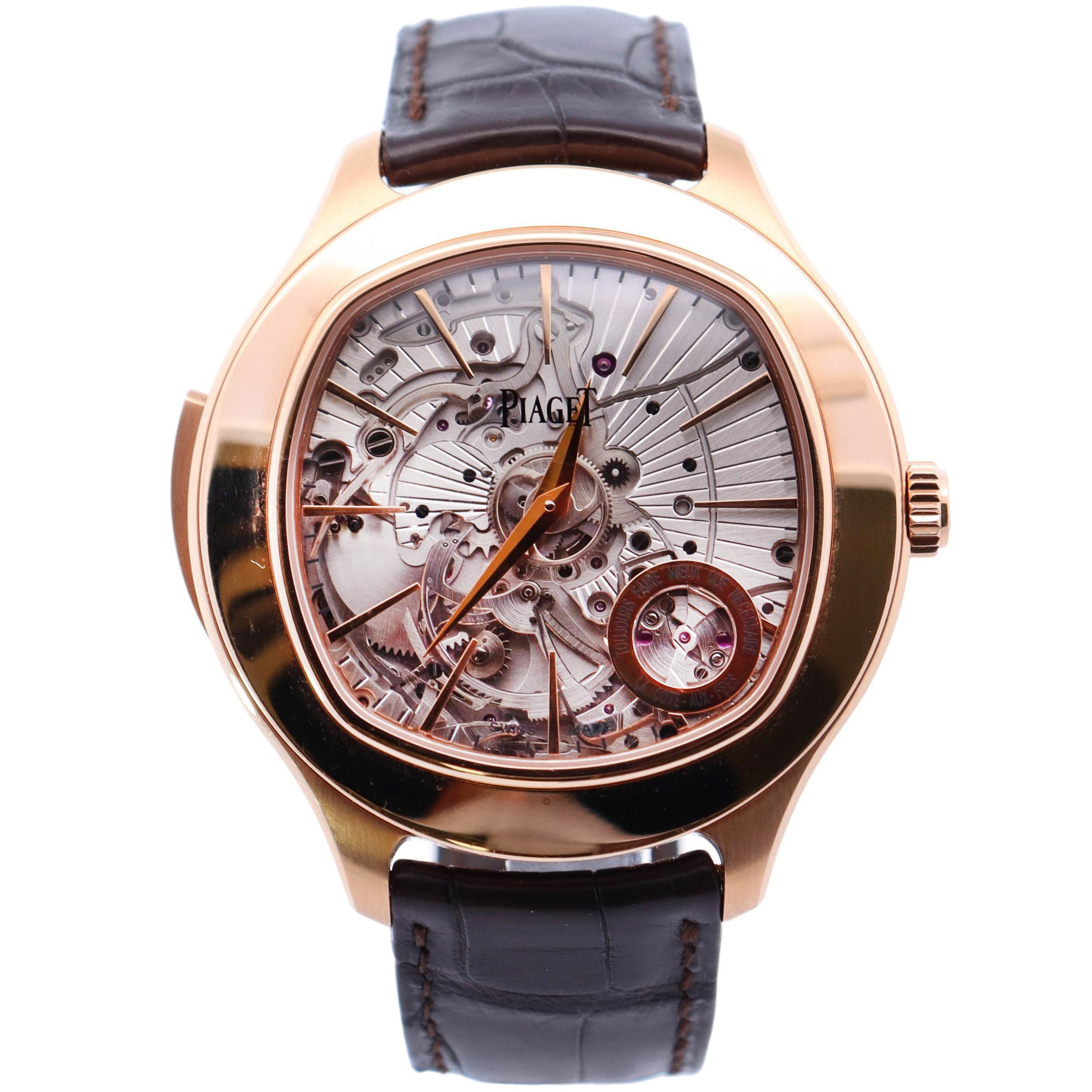 Piaget Emperador Rose Gold 48mm Stick Dial Watch Reference#: GOA38019 - Happy Jewelers Fine Jewelry Lifetime Warranty