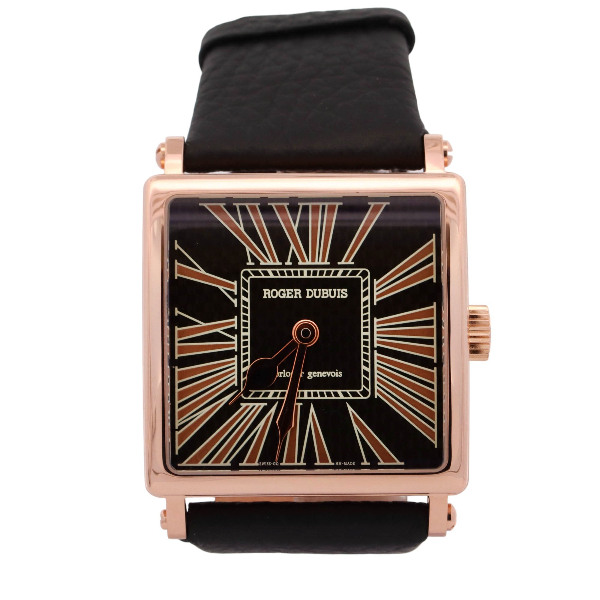 Roger Dubuis Golden Square Limited Edition Rose Gold 40mm x 50mm Black Roman Dial Watch Reference# G40 14 5 G99.72 - Happy Jewelers Fine Jewelry Lifetime Warranty