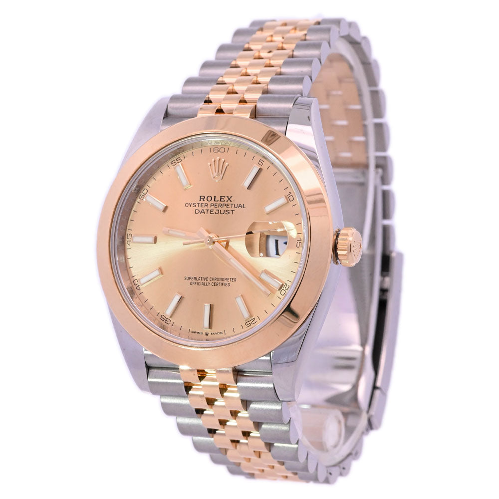 Rolex Datejust Two-Tone Stainless Steel & Yellow Gold 41mm Champagne Stick Dial Watch Reference #: 126333 - Happy Jewelers Fine Jewelry Lifetime Warranty