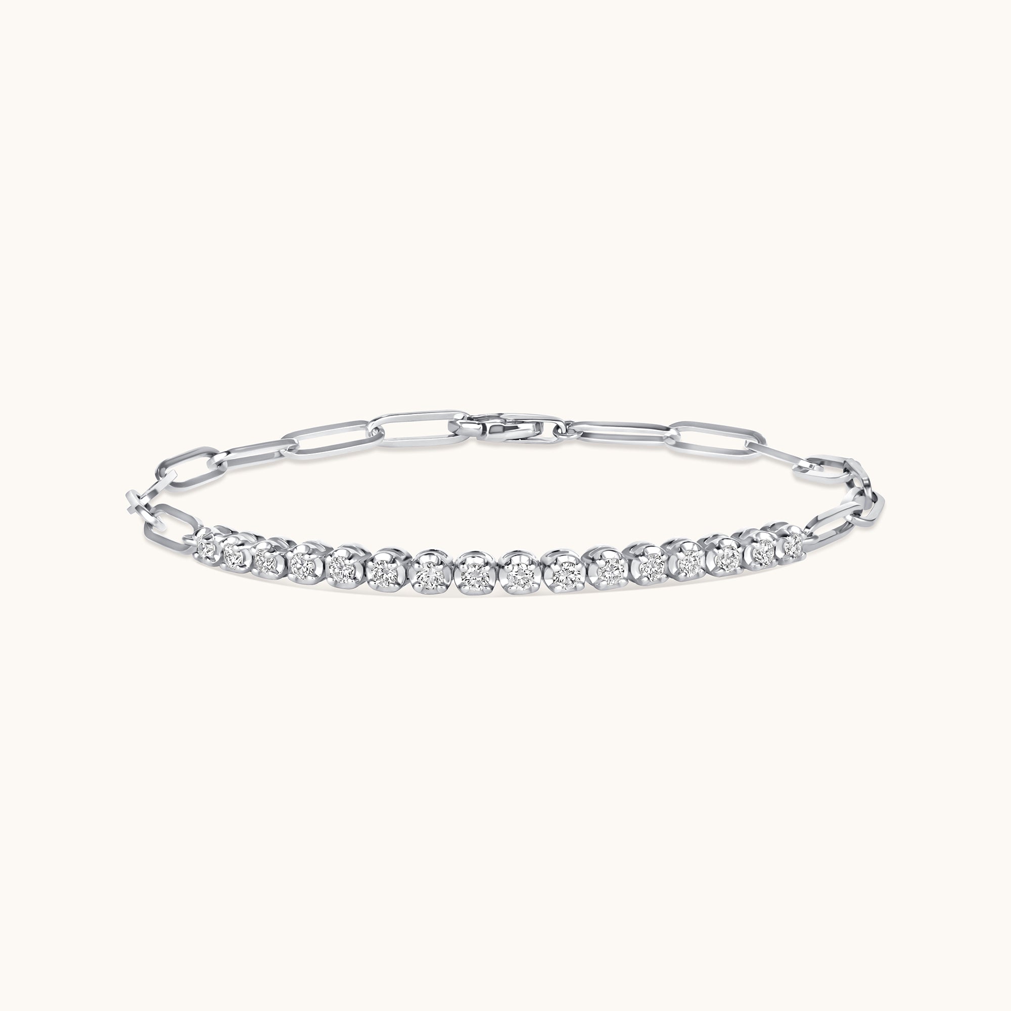 Half Diamond Tennis Linked Up Chain Bracelet - Happy Jewelers Fine Jewelry Lifetime Warranty