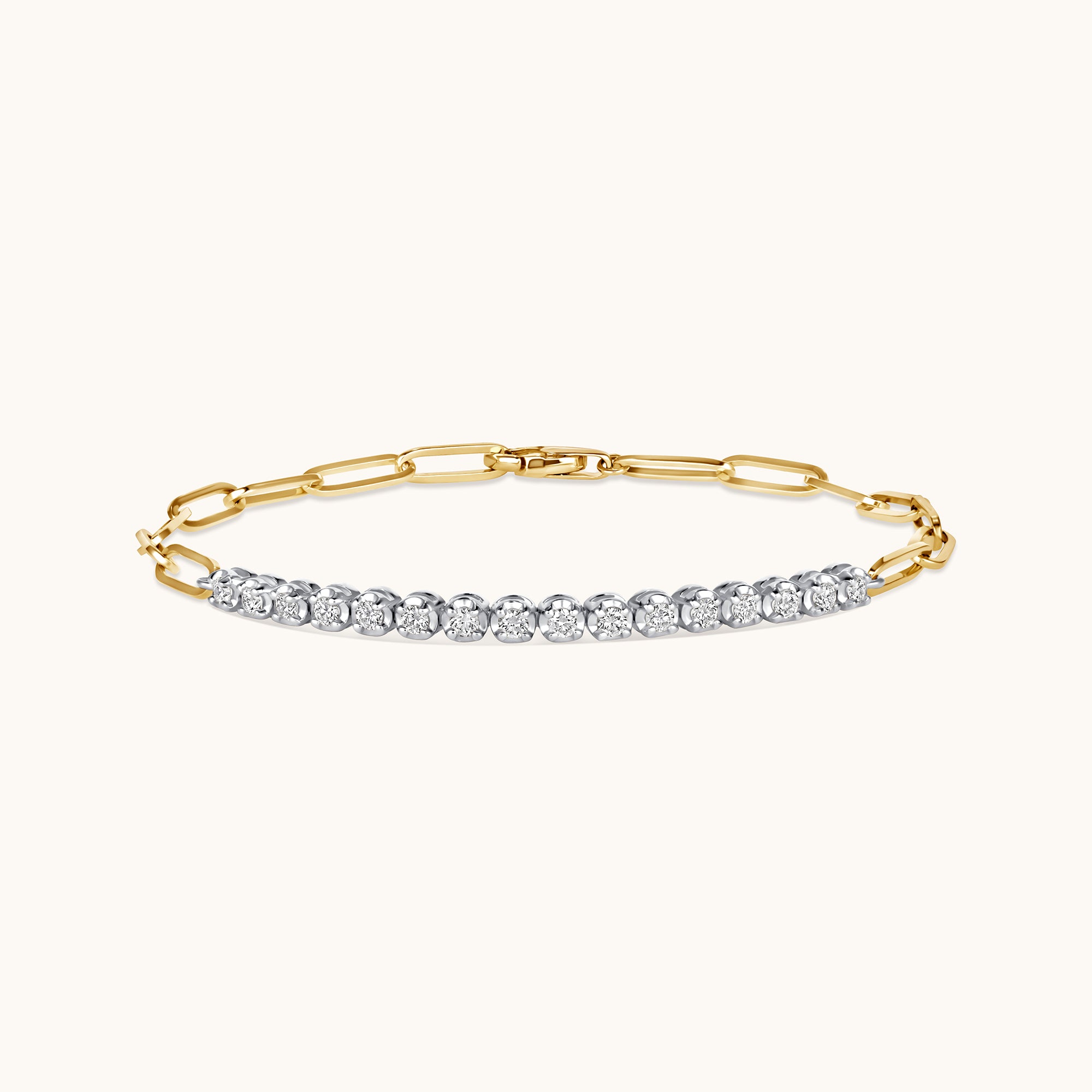 Half Diamond Tennis Linked Up Chain Bracelet - Happy Jewelers Fine Jewelry Lifetime Warranty