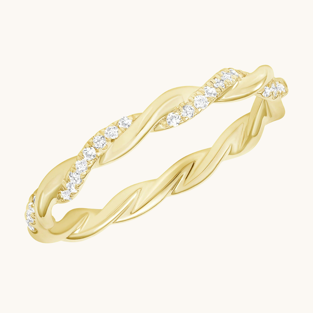 Half Diamond Twist Band - Happy Jewelers Fine Jewelry Lifetime Warranty