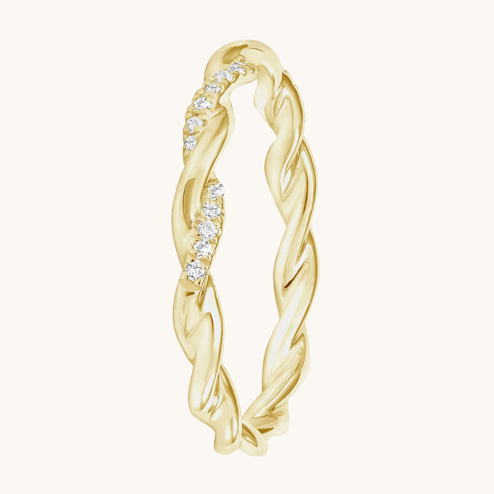 Half Diamond Twist Band - Happy Jewelers Fine Jewelry Lifetime Warranty