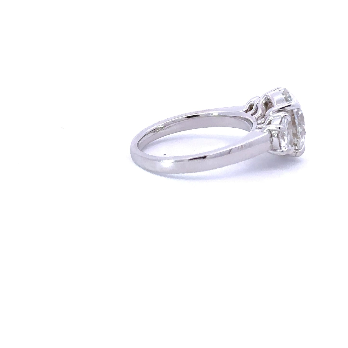 4.05 Carat Round Lab Grown Diamond 3 Stone Engagement Ring - Happy Jewelers Fine Jewelry Lifetime Warranty