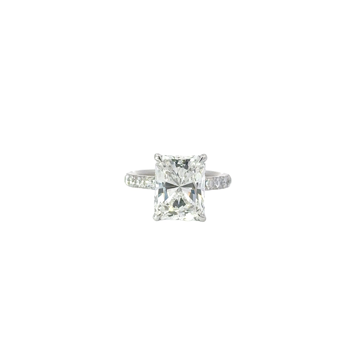 4.01 Carat Natural Radiant Engagement Ring with Hidden Halo - Happy Jewelers Fine Jewelry Lifetime Warranty