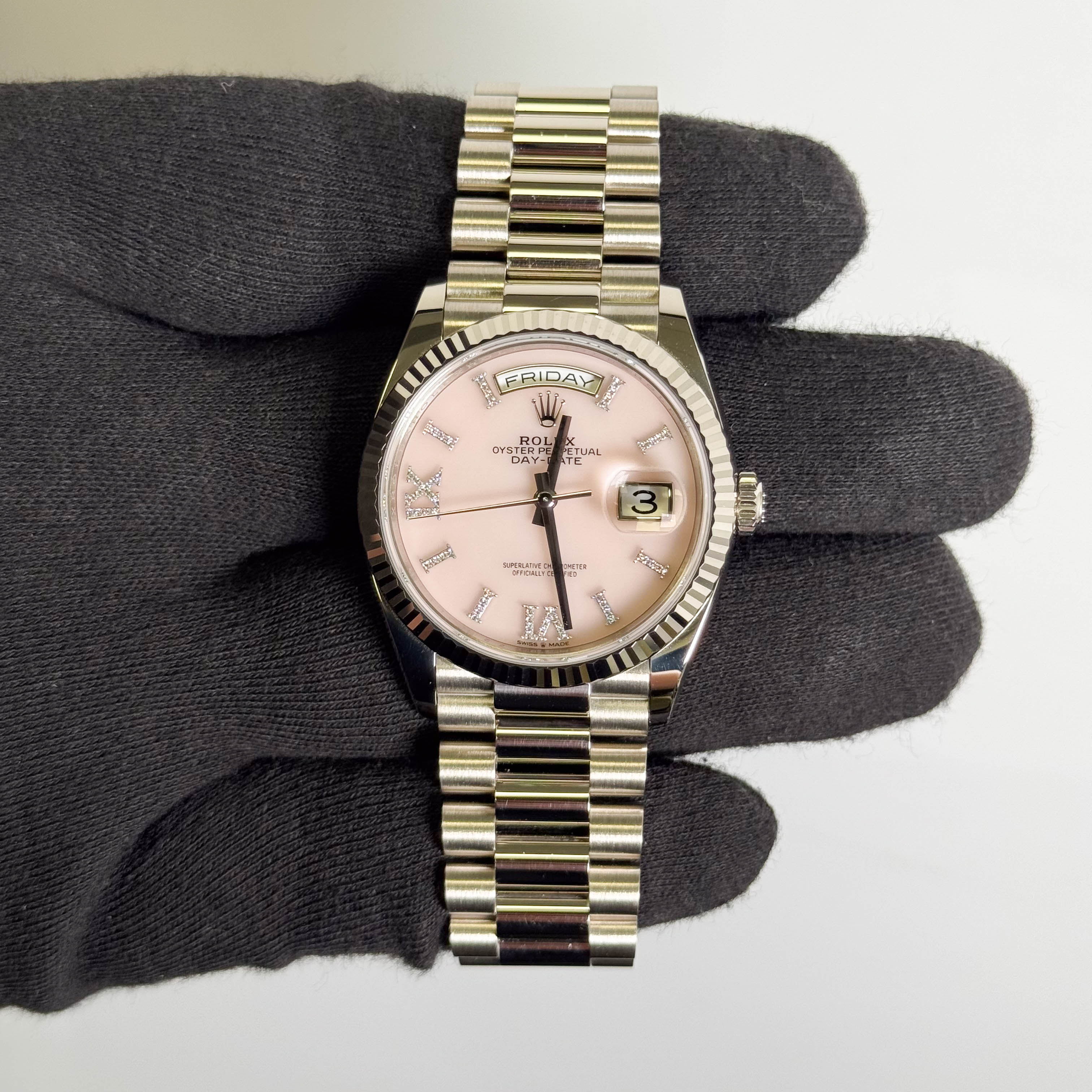 Rolex Day Date 36mm Factory Pink Dial Watch Ref# 128239