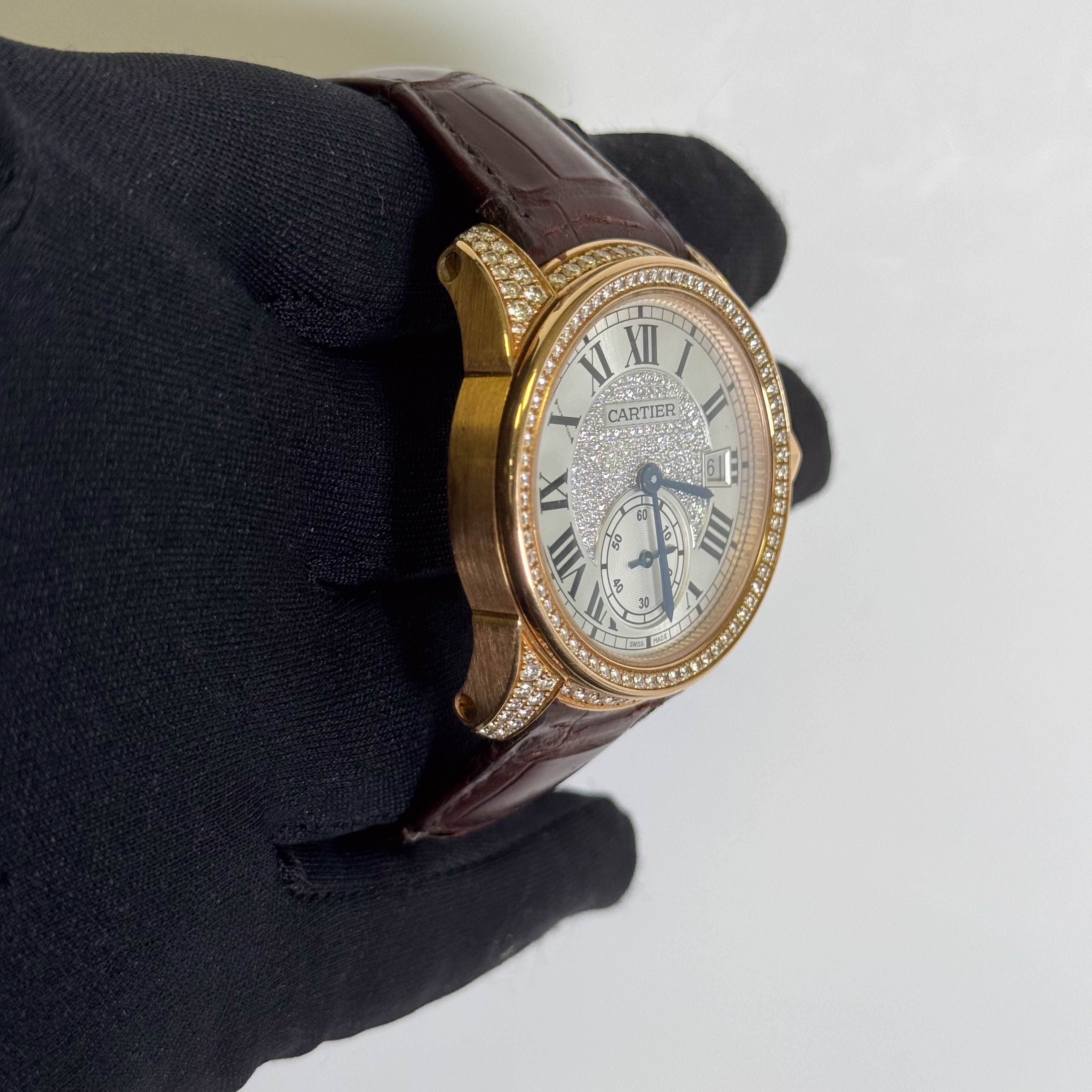 Cartier Calibre 38mm Pave Dial Watch Ref# WF100015