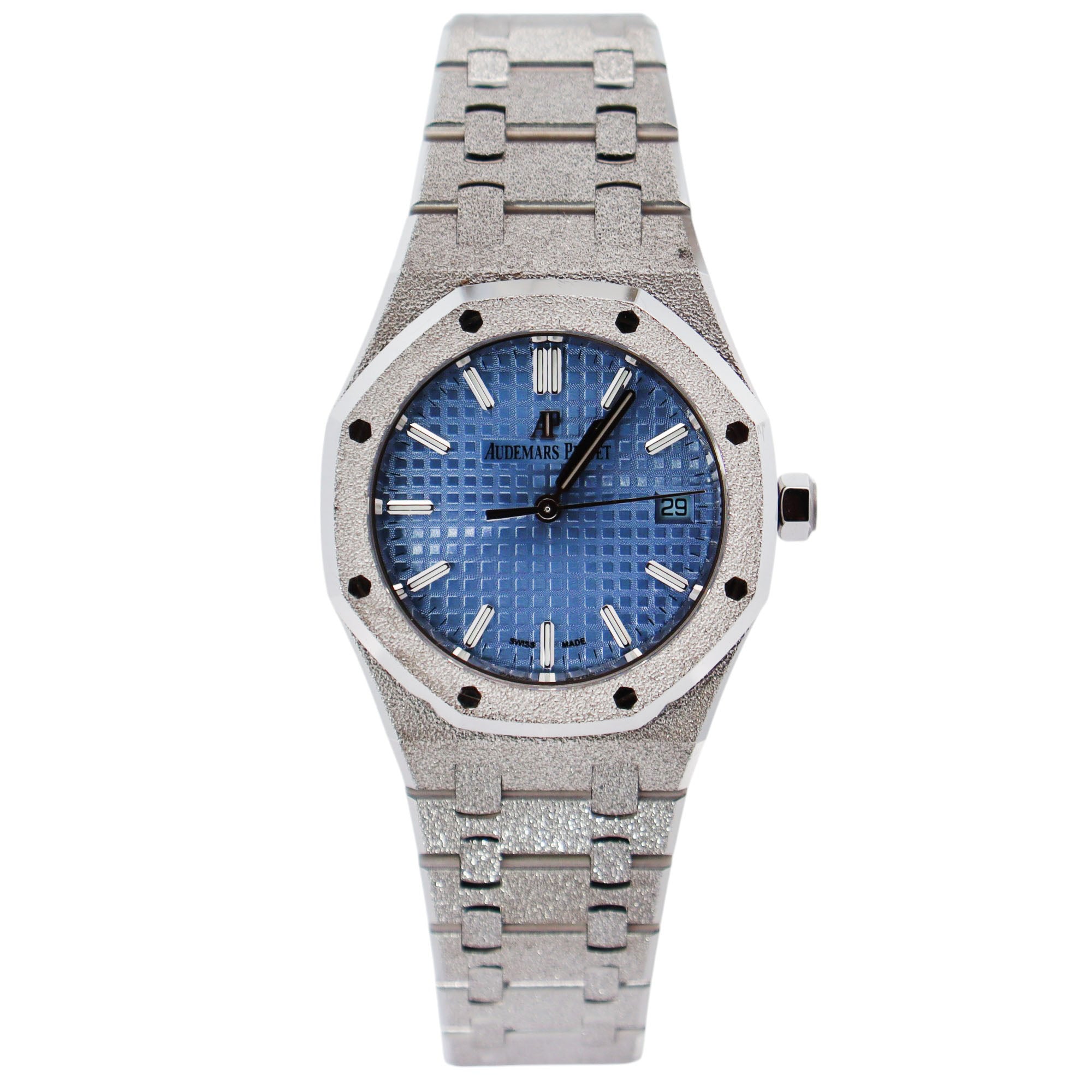 Audemars Piguet Royal Oak 34mm Blue Dial Watch Ref# 77353BC.GG.1263BC.01 - Happy Jewelers Fine Jewelry Lifetime Warranty