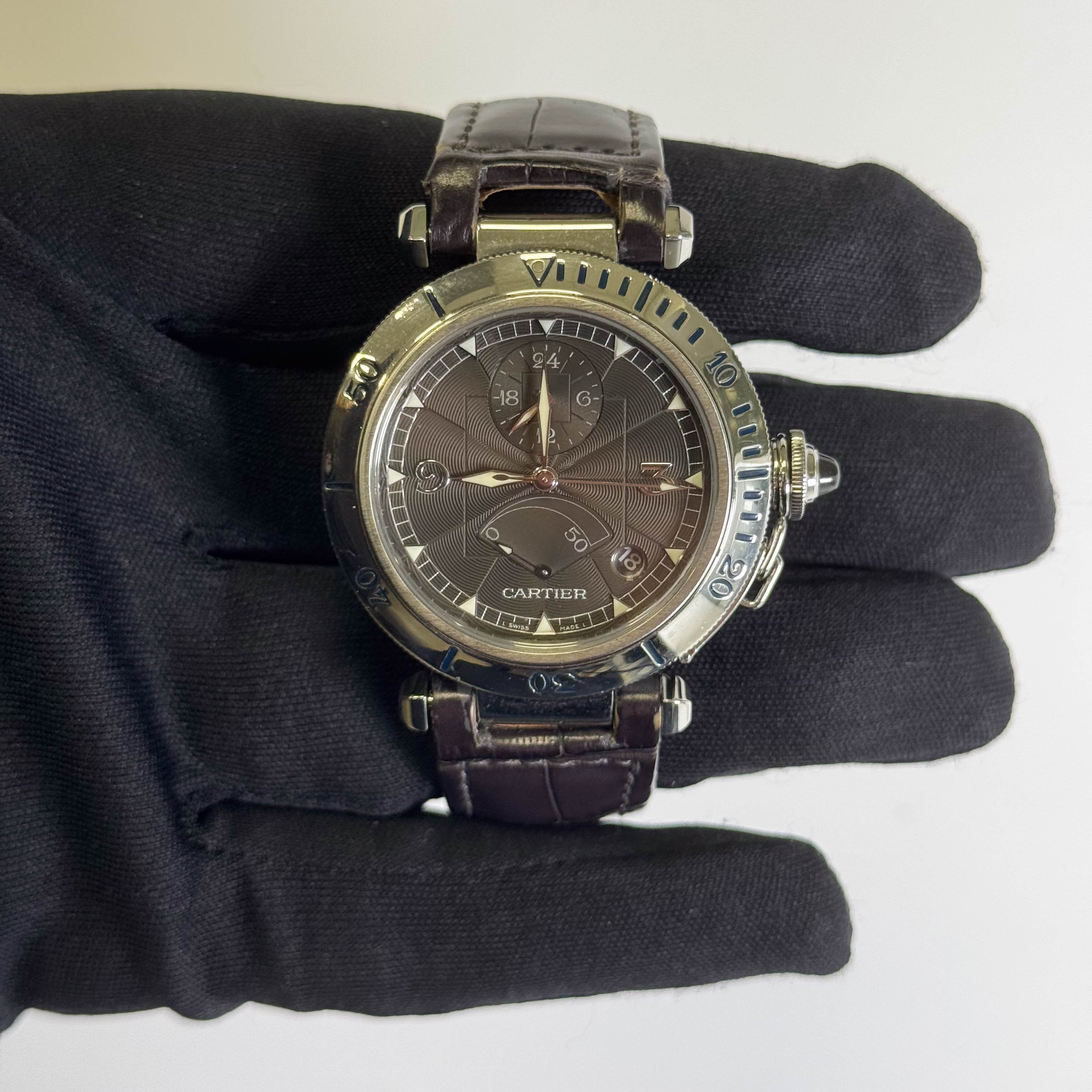 Cartier Pasha 38mm Grey Dial Watch Ref# W3105055