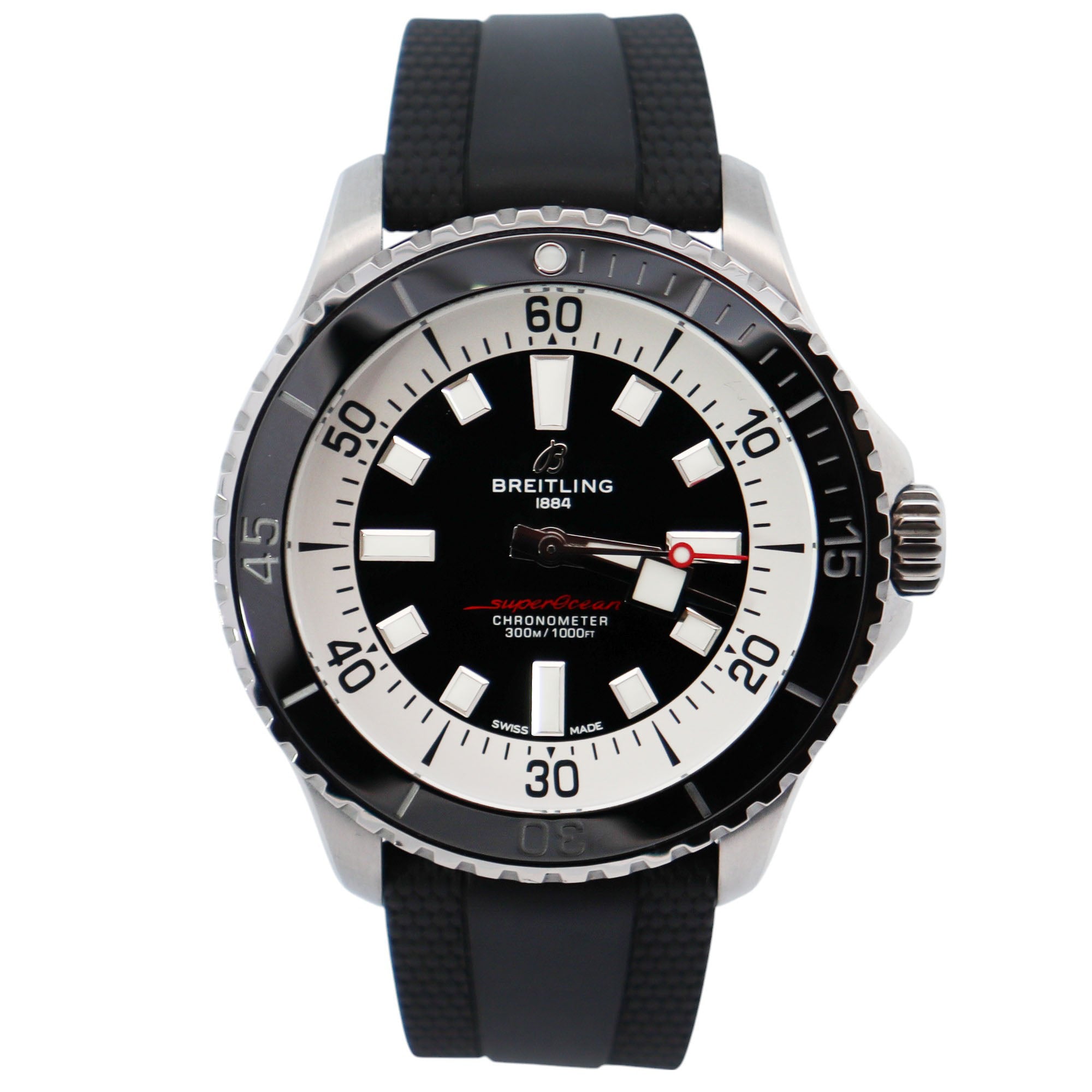 Breitling Superocean 44mm Black Dial Watch Ref# A17376 - Happy Jewelers Fine Jewelry Lifetime Warranty