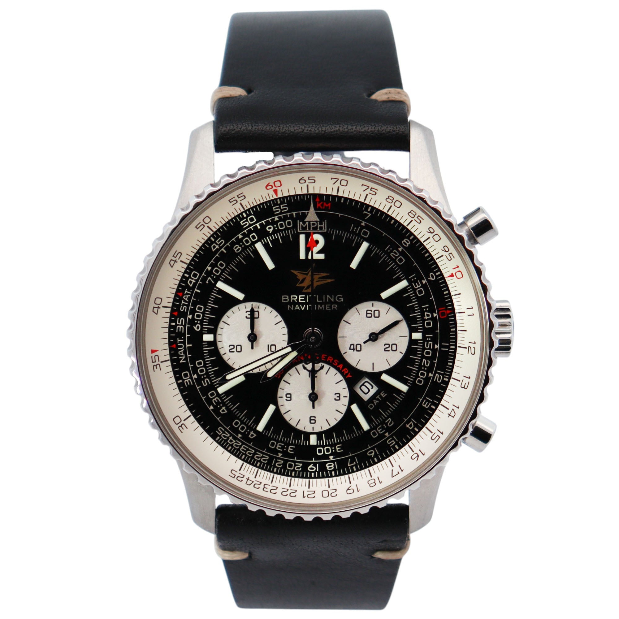Breitling Navitimer 42mm Black Dial Watch Ref# A41322 - Happy Jewelers Fine Jewelry Lifetime Warranty