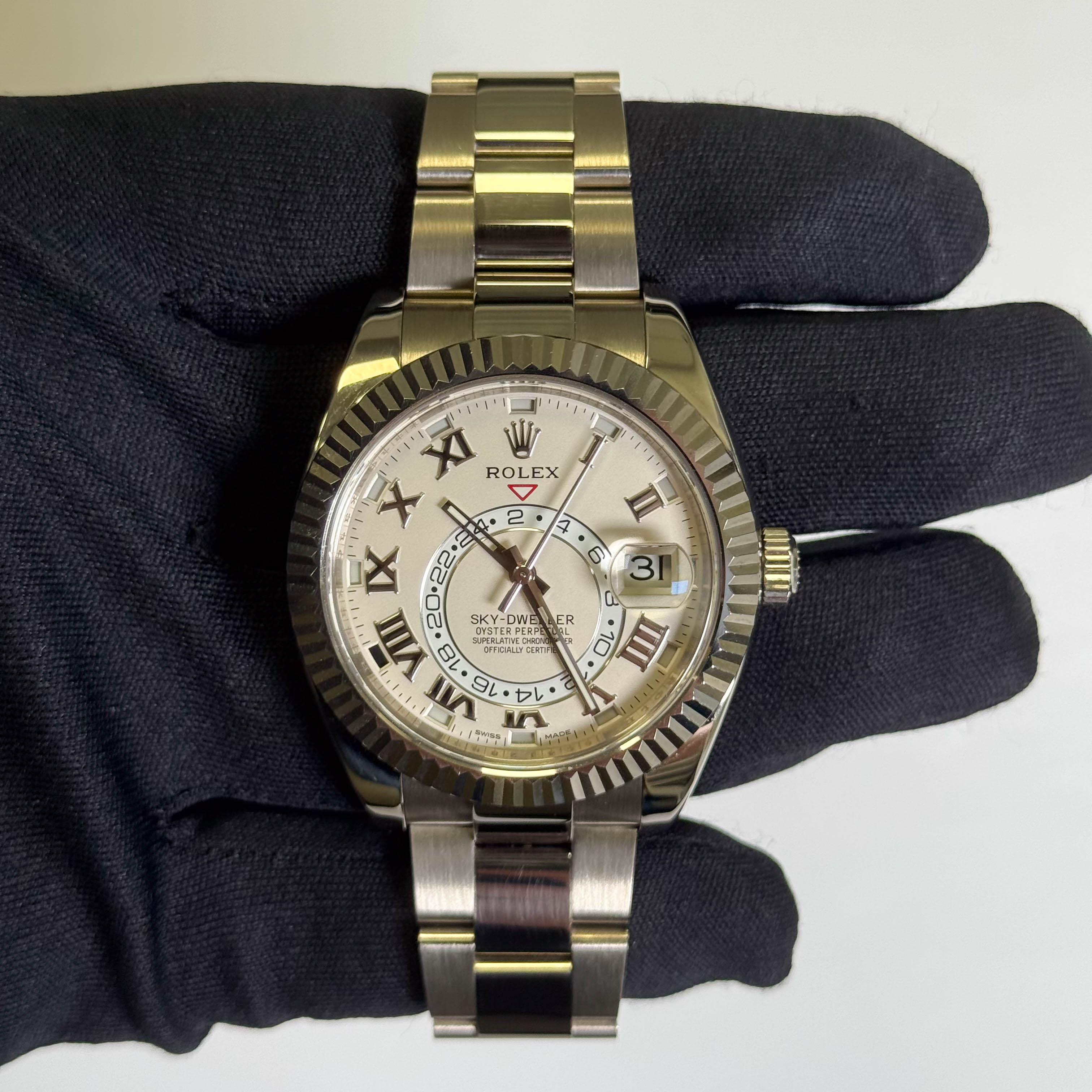 Rolex Sky-Dweller 42mm Ivory Dial Watch Ref# 326939