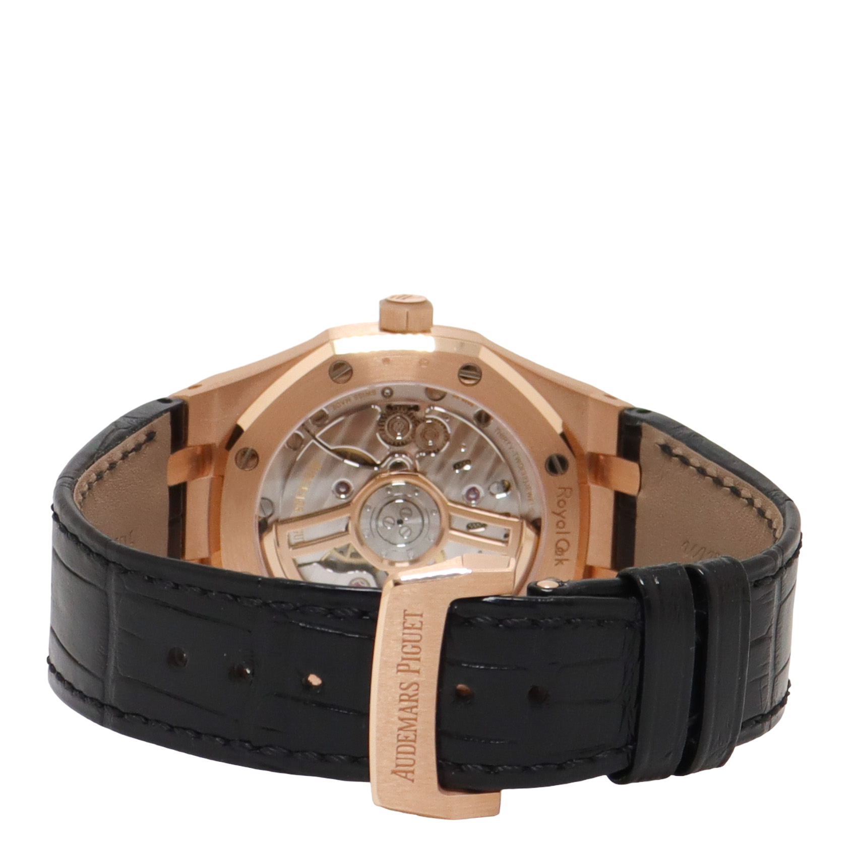 Audemars Piguet Royal Oak 41mm Rose Gold Black Grande Tapisserie Dial Watch Reference# 15500OR.OO.D002CR.01 - Happy Jewelers Fine Jewelry Lifetime Warranty
