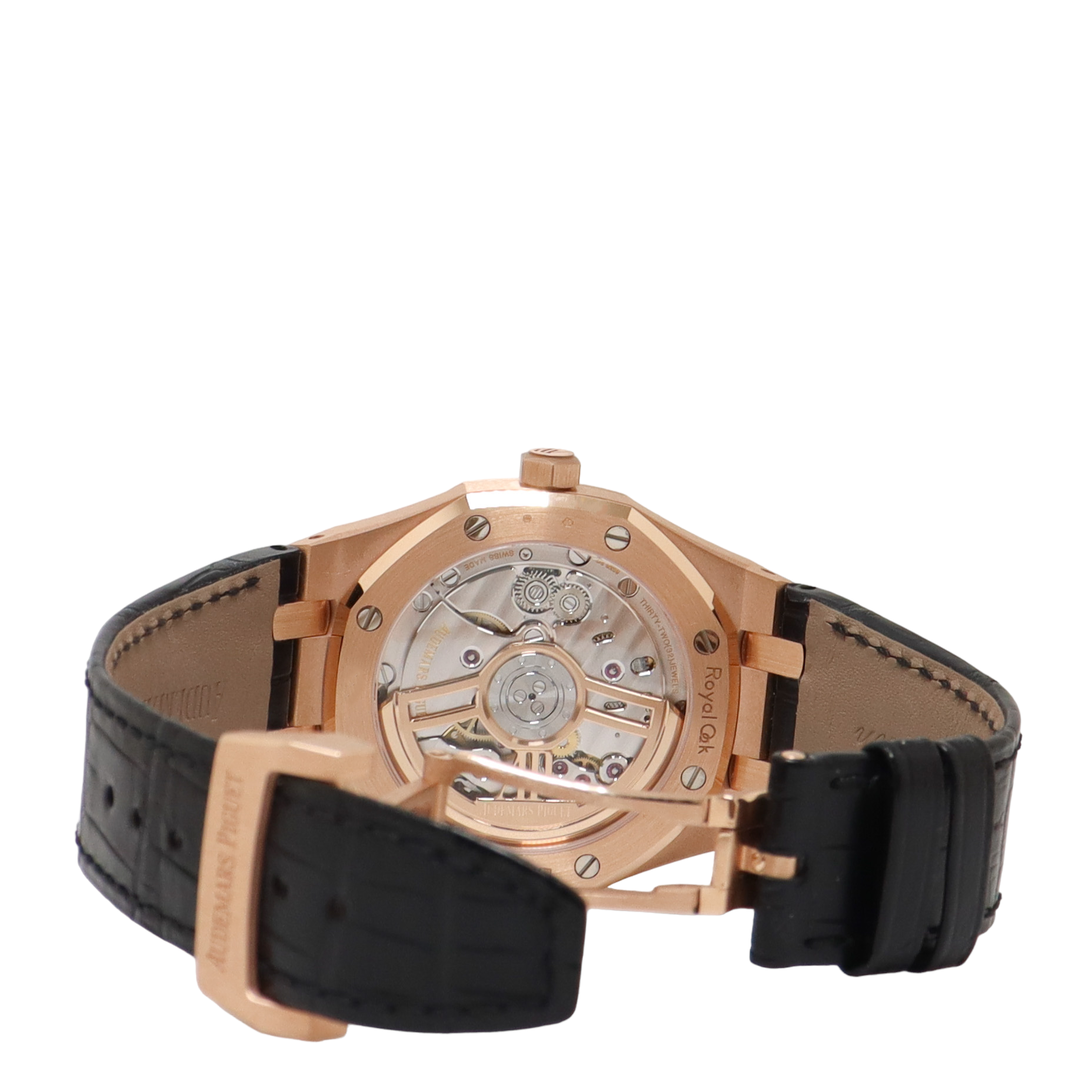 Audemars Piguet Royal Oak 41mm Rose Gold Black Grande Tapisserie Dial Watch Reference# 15500OR.OO.D002CR.01 - Happy Jewelers Fine Jewelry Lifetime Warranty