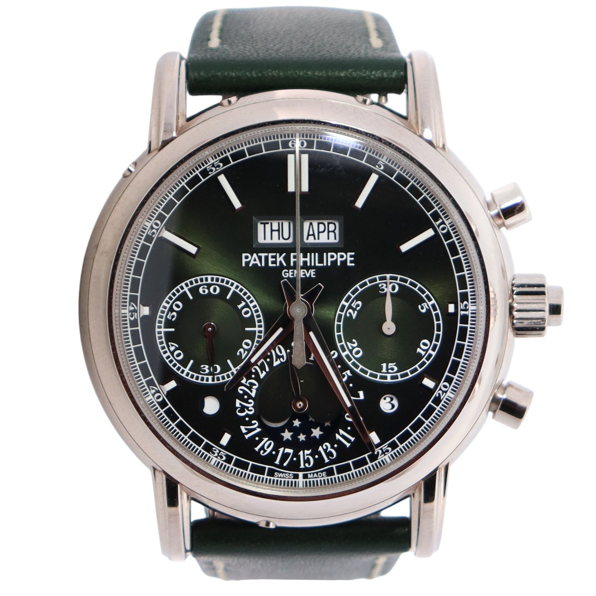 Patek Philippe Grand Complications 40mm Green Dial Watch Ref# 5204G-001 - Happy Jewelers Fine Jewelry Lifetime Warranty