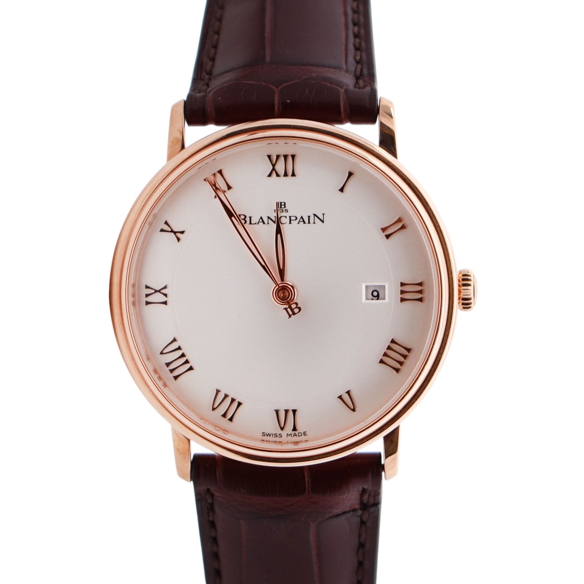 Blancpain Villeret 40mm White Dial Watch Ref# 6651-3642-55B - Happy Jewelers Fine Jewelry Lifetime Warranty