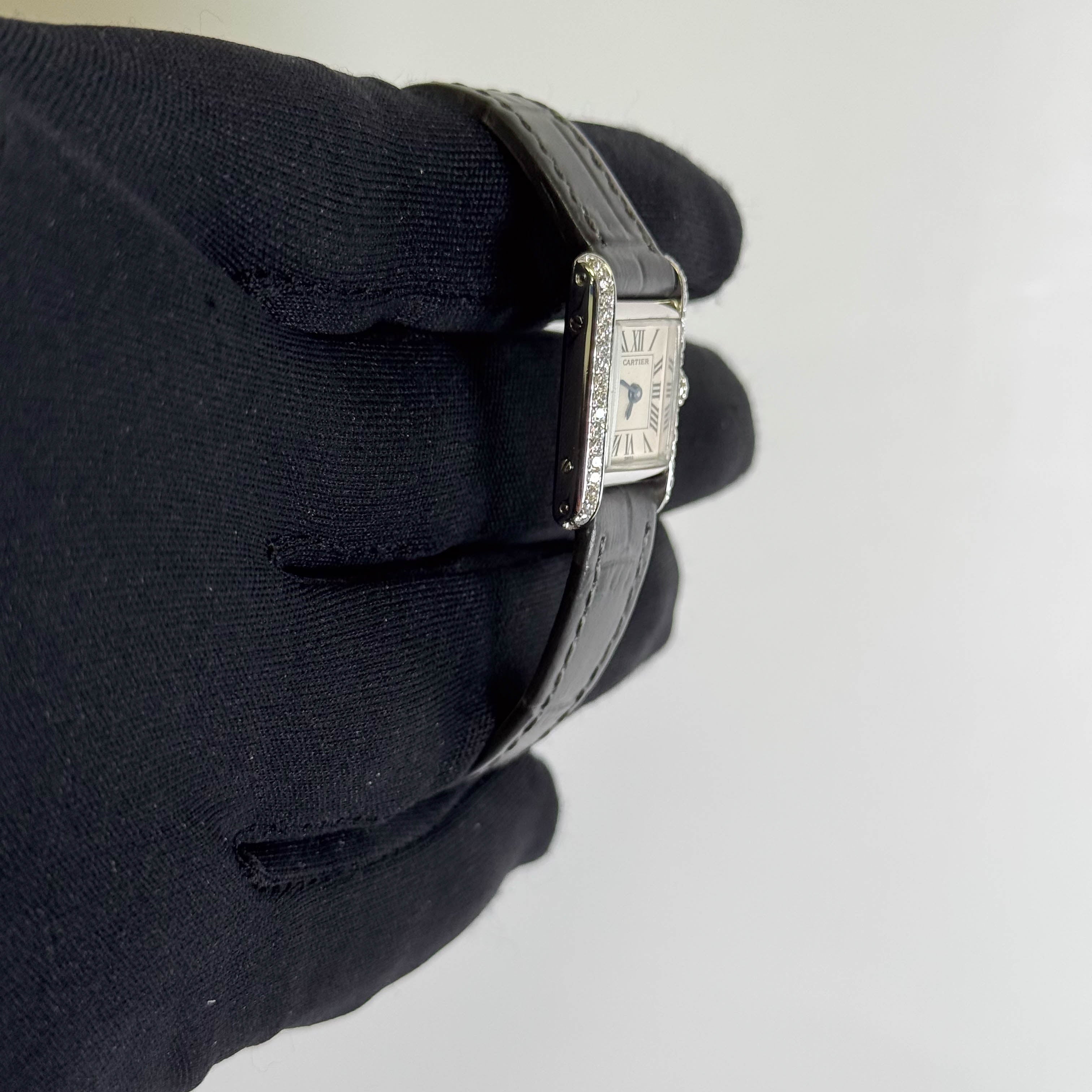 Cartier Mini Tank 15mm Ivory Dial Watch Ref# WB200951