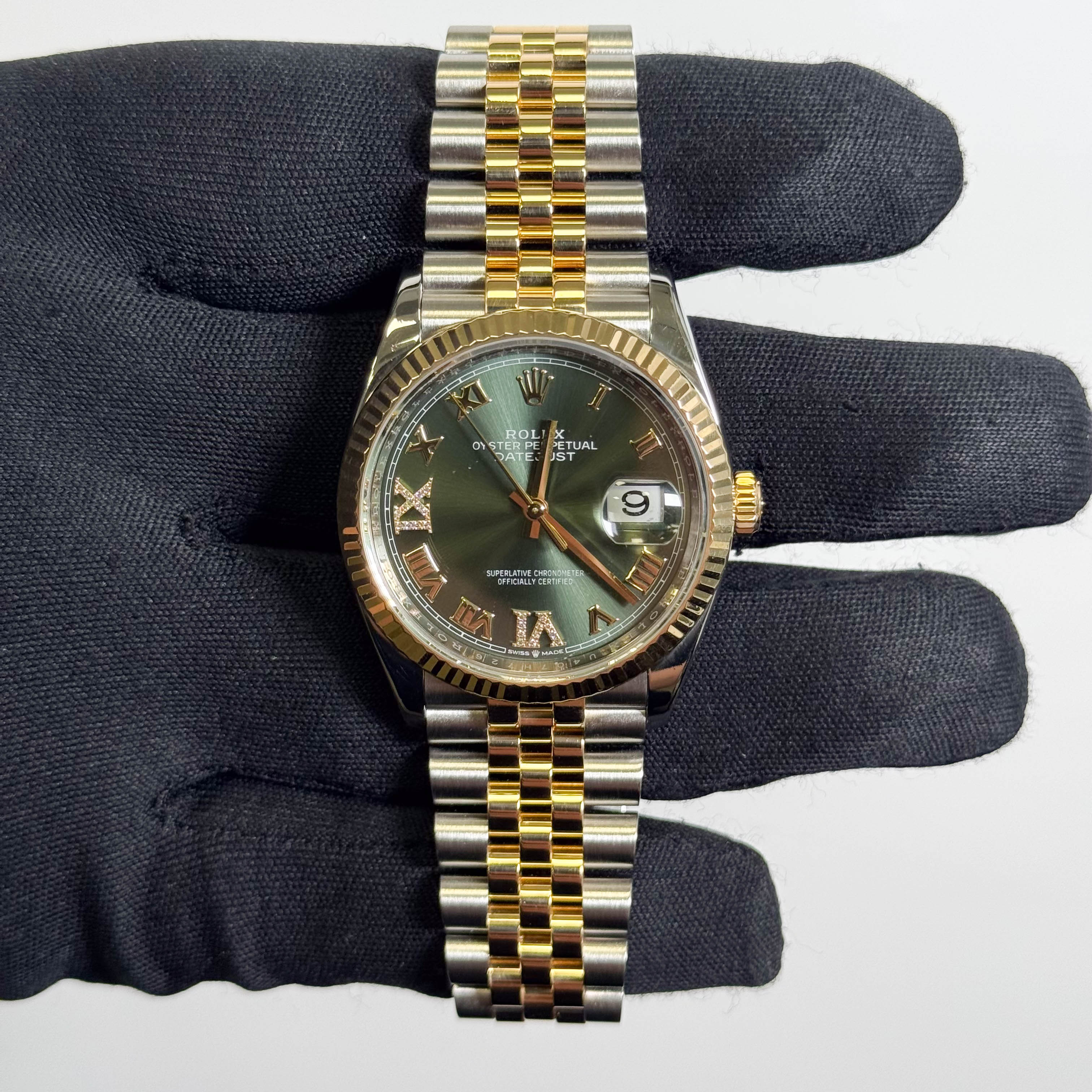 Rolex Datejust 36mm Olive Green Dial Watch Ref# 126233 - Happy Jewelers Fine Jewelry Lifetime Warranty