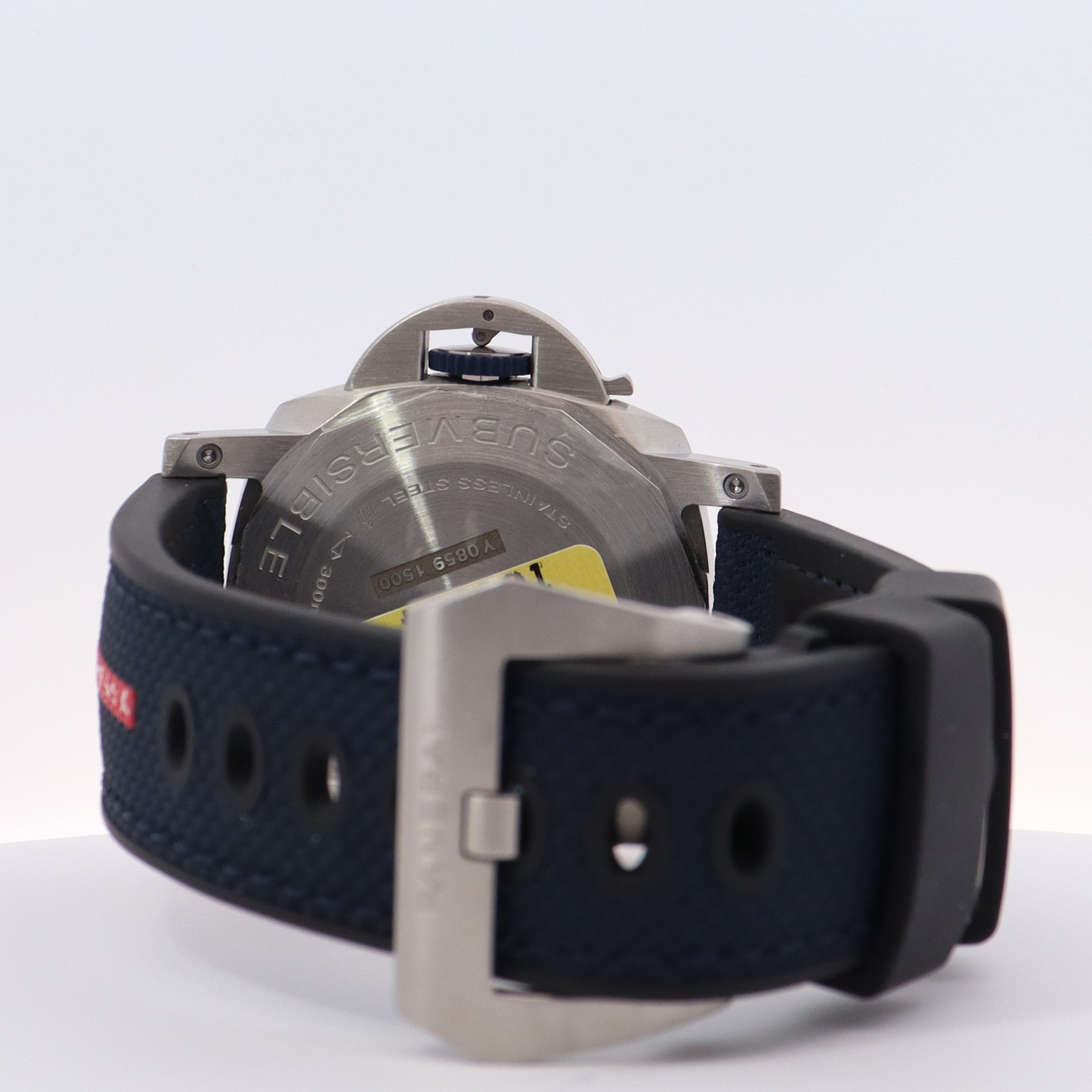 Panerai Submersible Quarantaquattro Luna Rossa Stainless Steel 44mm Blue Dot Dial Watch Reference# PAM01391 - Happy Jewelers Fine Jewelry Lifetime Warranty