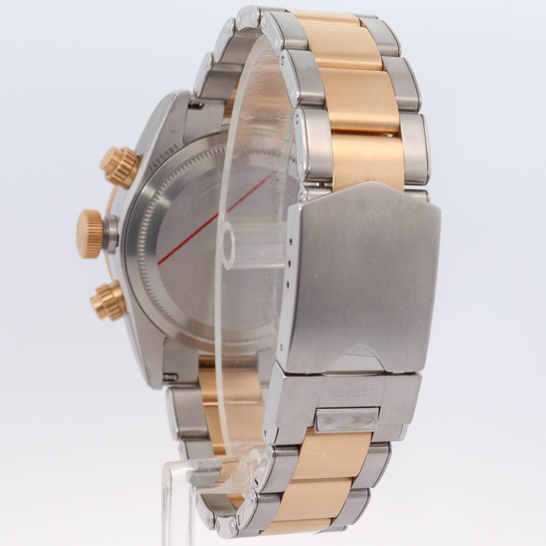 Tudor Black Bay Chrono Two Tone Silver-tone and Gold-tone Stainless Steel 41mm Black Chronograph Dial Watch Reference# 79363N - Happy Jewelers Fine Jewelry Lifetime Warranty